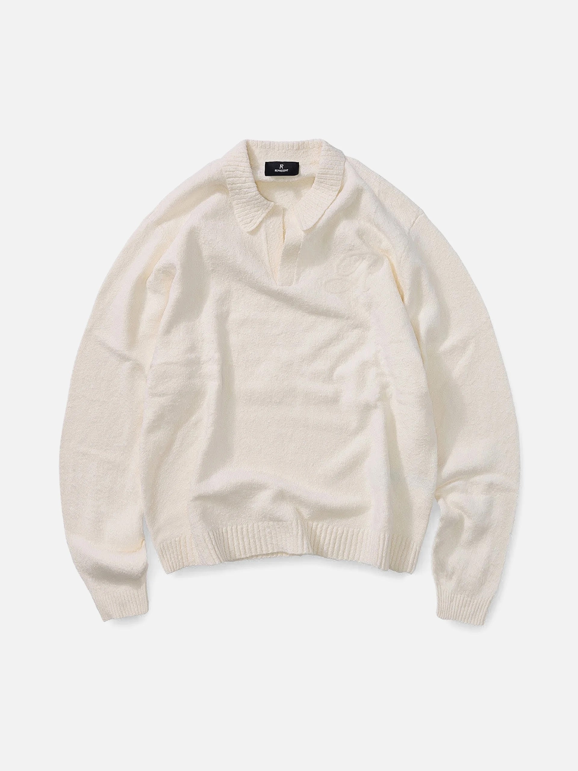 REPRESENT - Polo-Pullover mit Logo-Stickerei für Herren in Alt-Weiß - Old-white