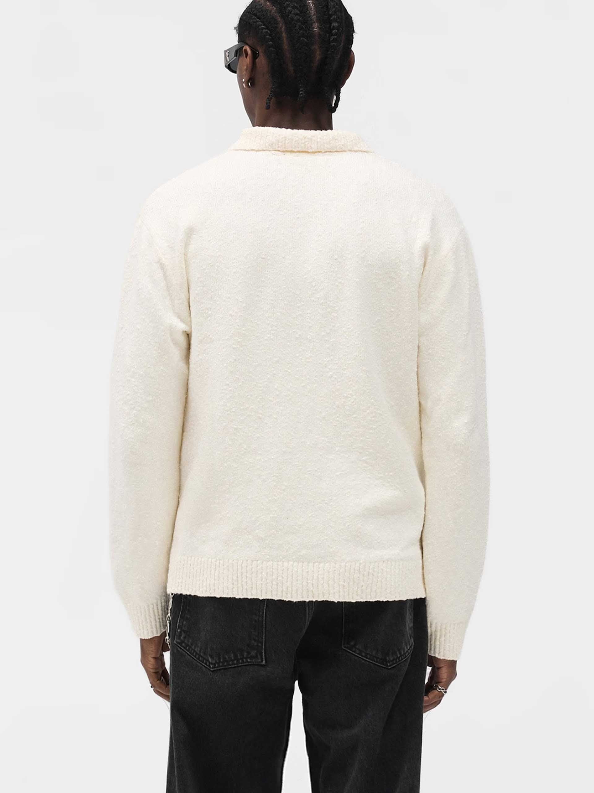 REPRESENT - Polo-Pullover mit Logo-Stickerei für Herren in Alt-Weiß - Old-white