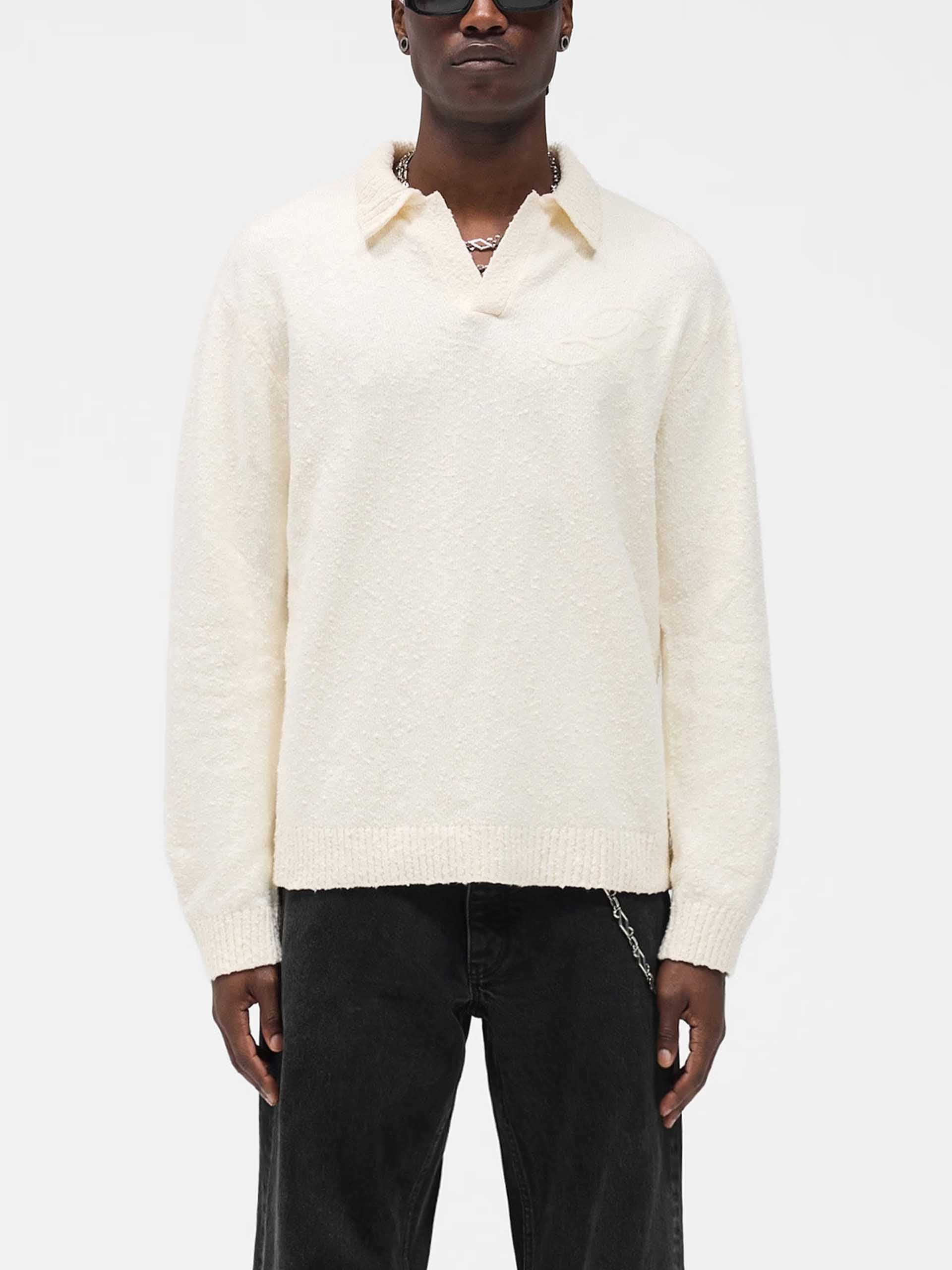 REPRESENT - Polo-Pullover mit Logo-Stickerei für Herren in Alt-Weiß - Old-white