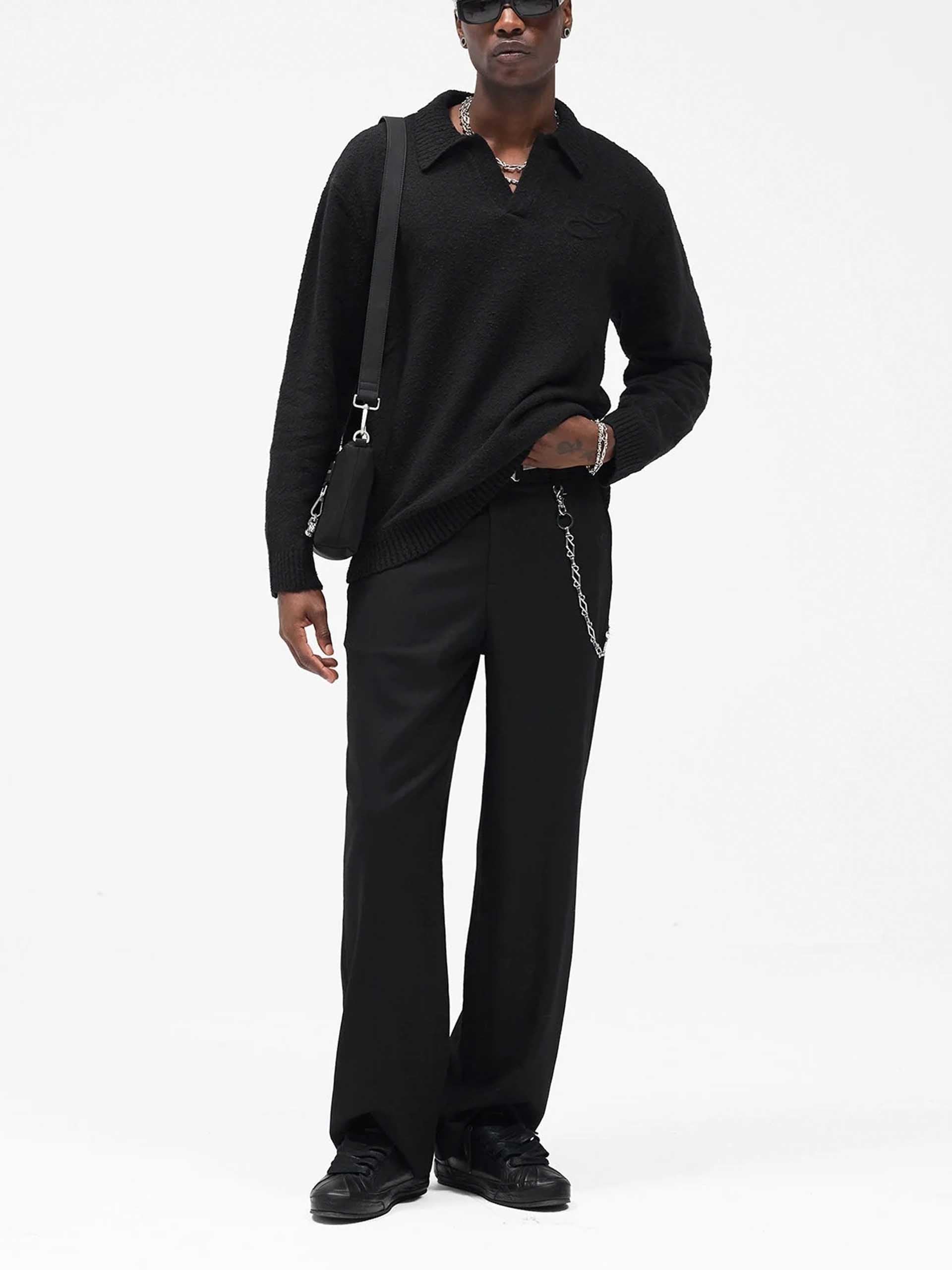 REPRESENT - Polo-Pullover mit Logo-Stickerei für Herren in Schwarz - Black