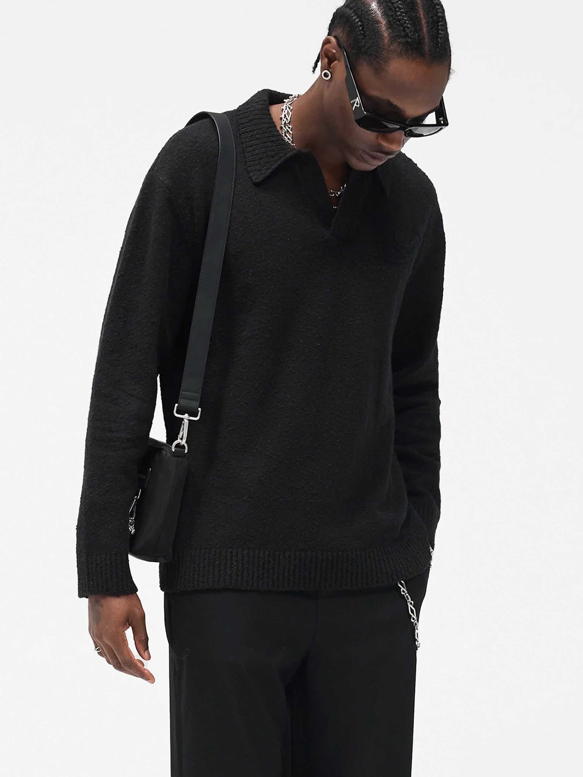 REPRESENT - Polo-Pullover mit Logo-Stickerei für Herren in Schwarz - Black