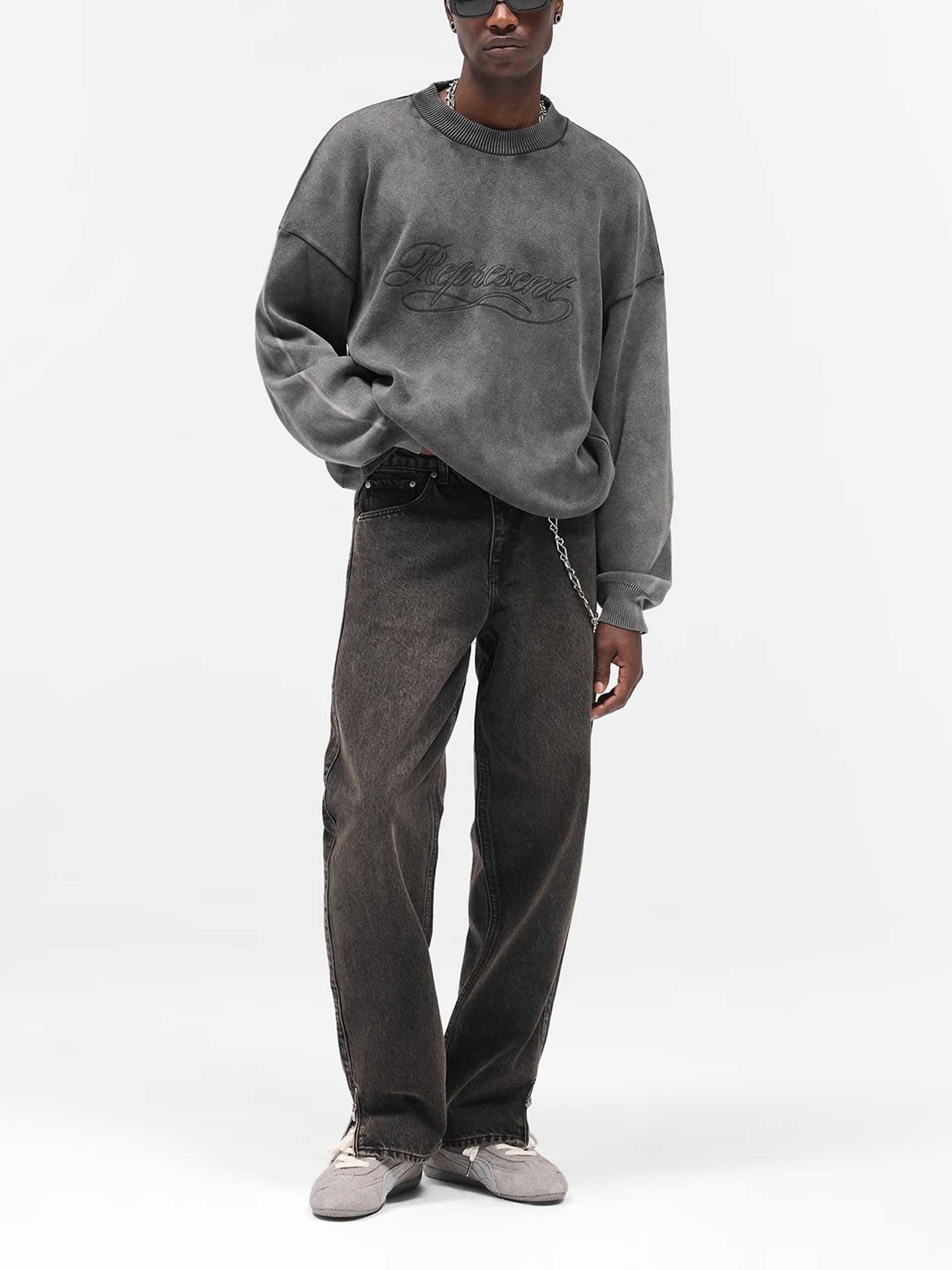 REPRESENT - Pullover mit Logo-Schriftzug für Herren