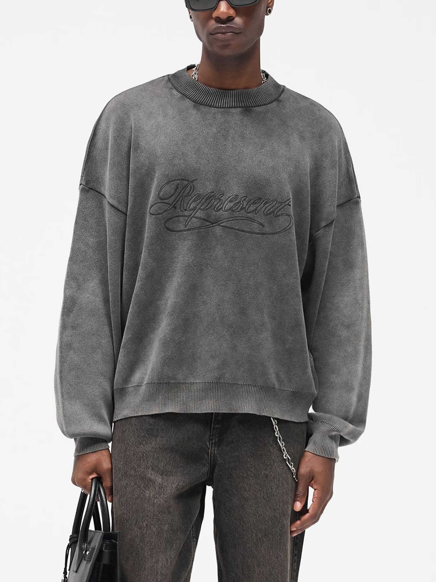 REPRESENT - Pullover mit Logo-Schriftzug für Herren