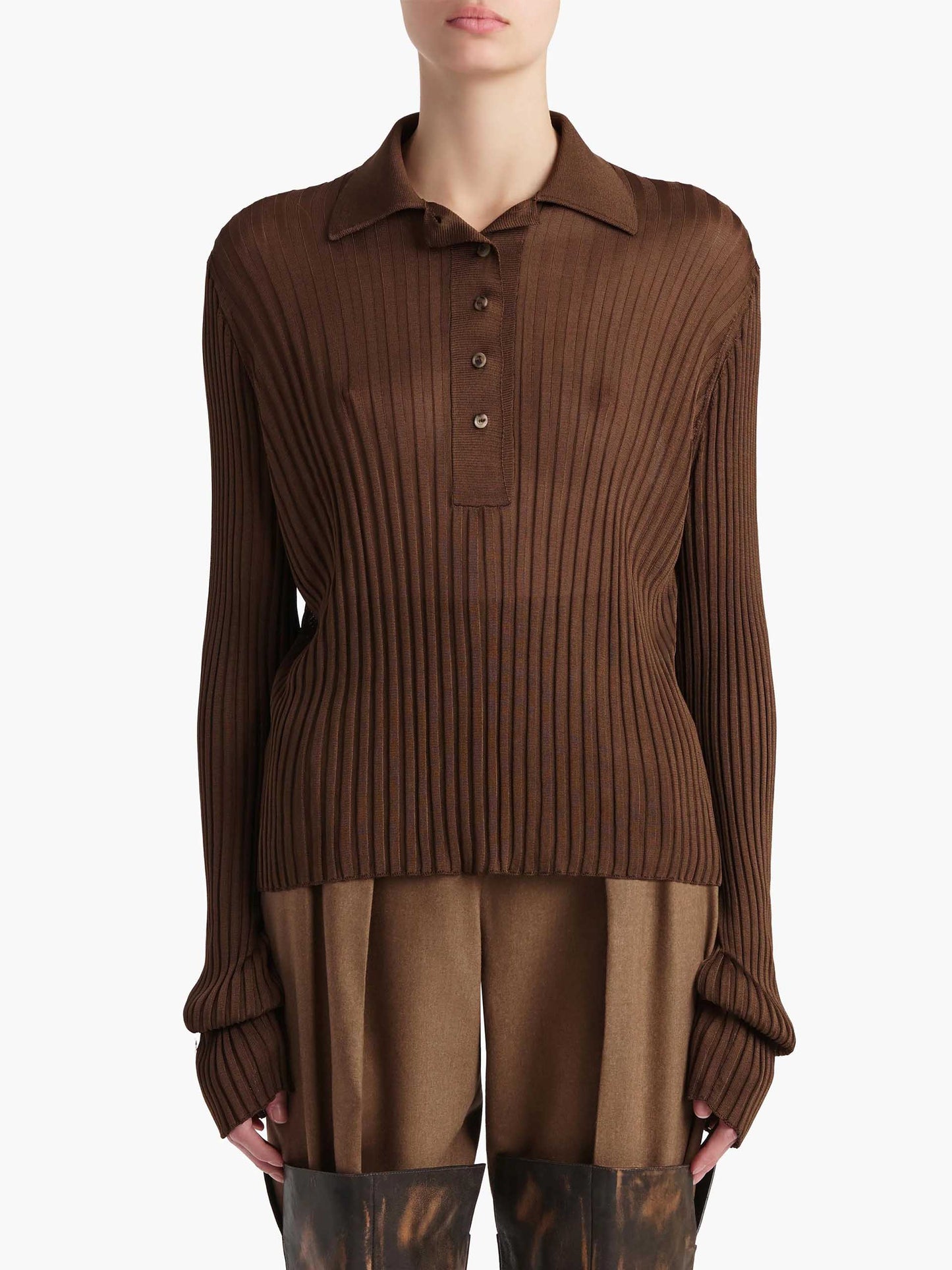 KHAITE - Vin Top mit Polo-Kragen für Damen