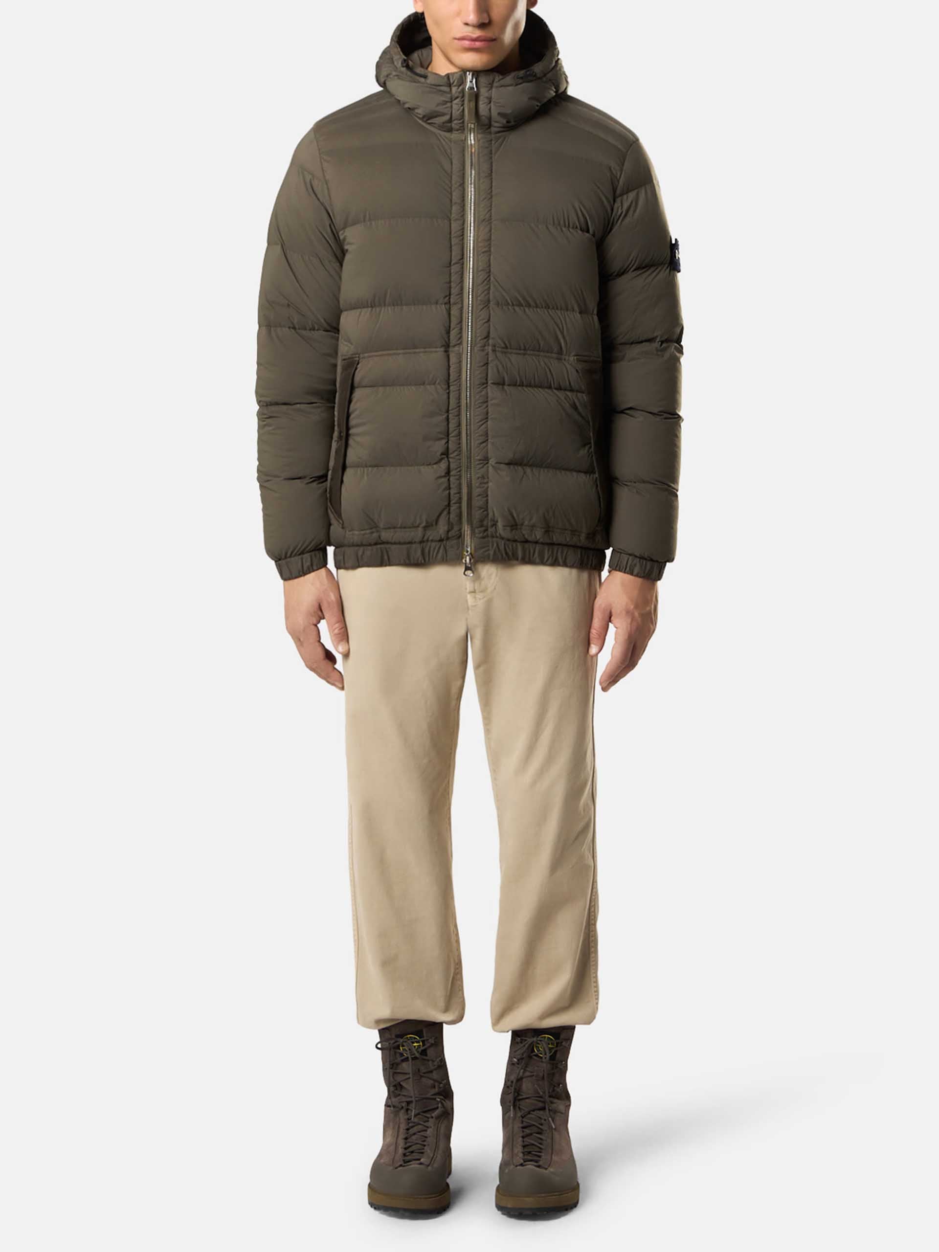 STONE ISLAND - Daunenjacke mit Kapuze für Herren in Olivgrün - Olive green