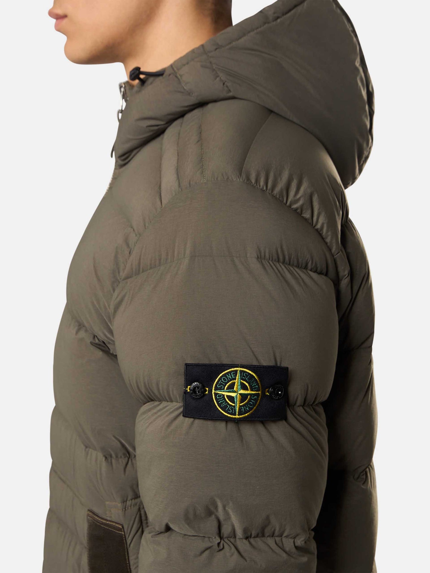 STONE ISLAND - Daunenjacke mit Kapuze für Herren in Olivgrün - Olive green