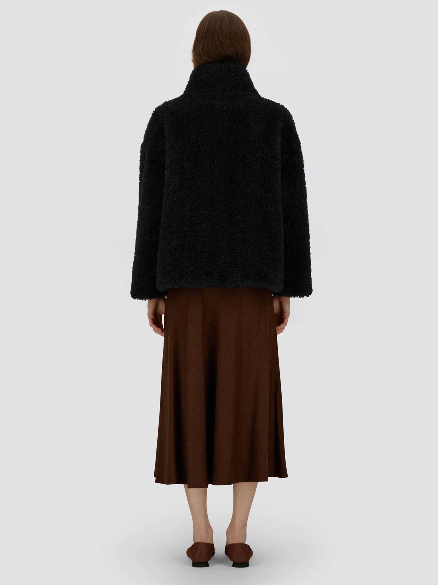 HERNO - Cape aus Faux-Shearling für Damen in Schwarz - Black