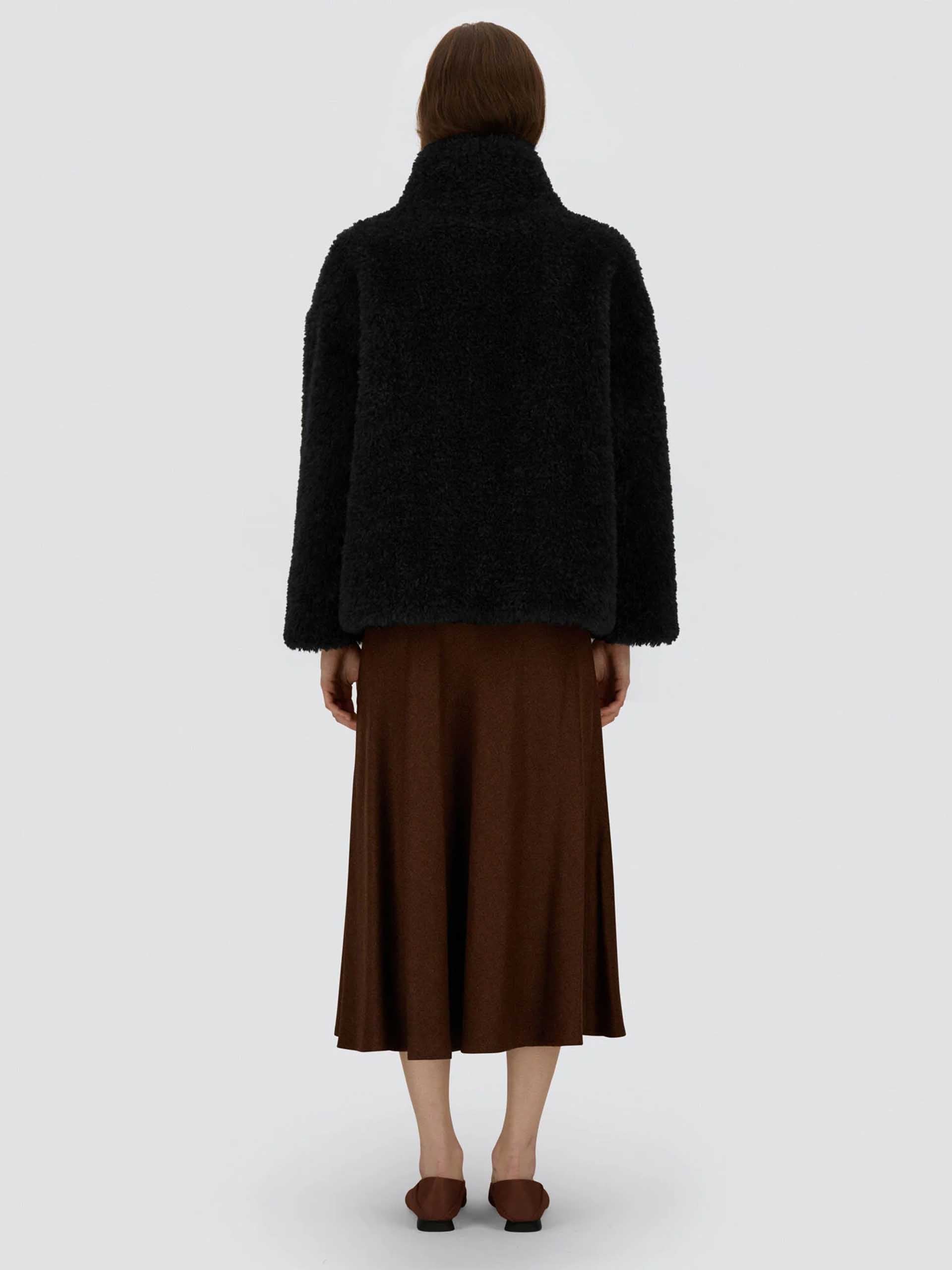 HERNO - Cape aus Faux-Shearling für Damen in Schwarz - Black