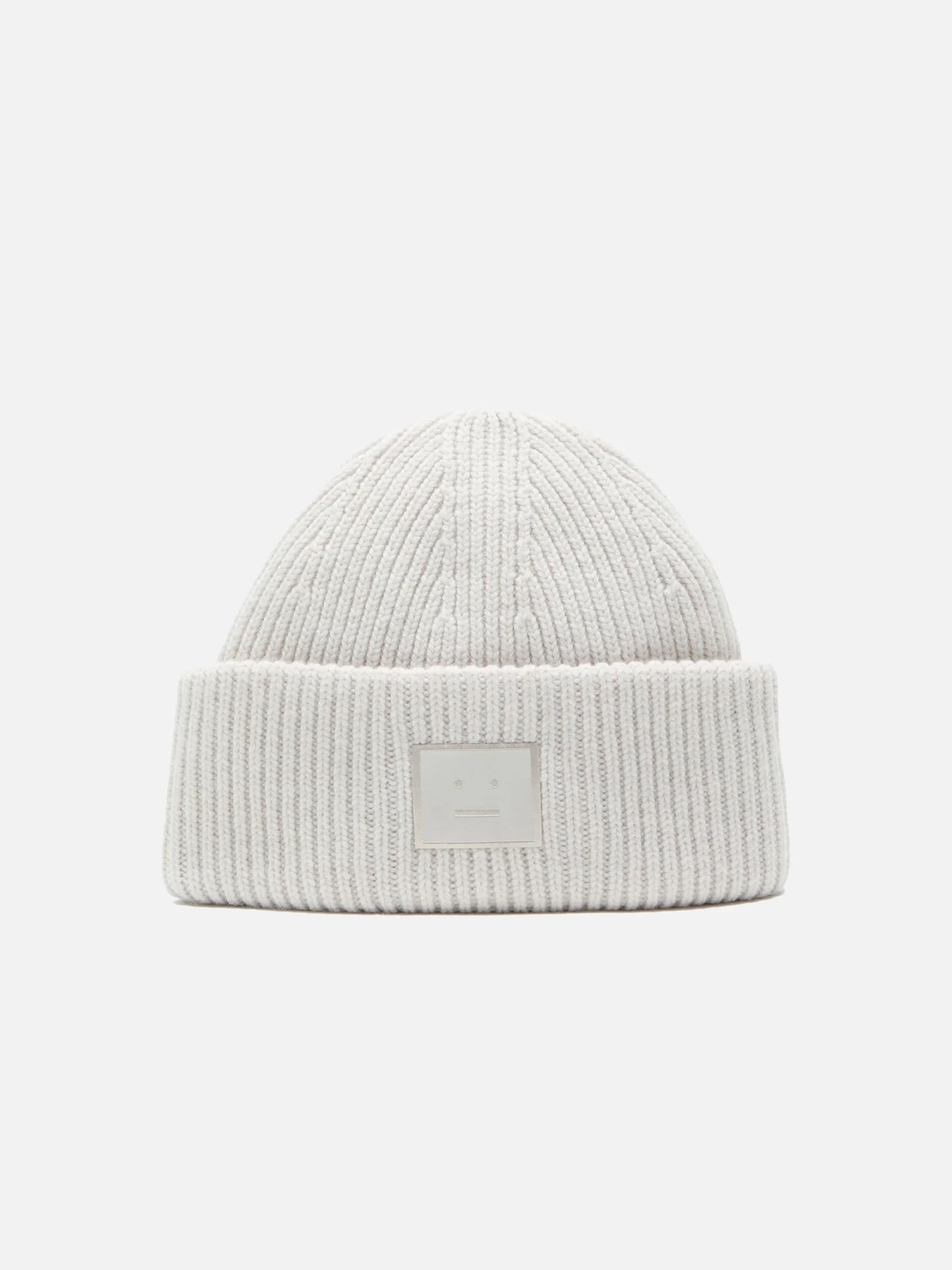 ACNE STUDIOS - Mütze mit Face Logo aus Wollgemisch in Hellgrau - Light grey