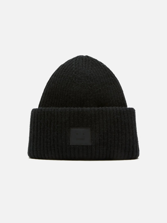 ACNE STUDIOS - Beanie mit Face Logo aus Wollgemisch in Schwarz - Black
