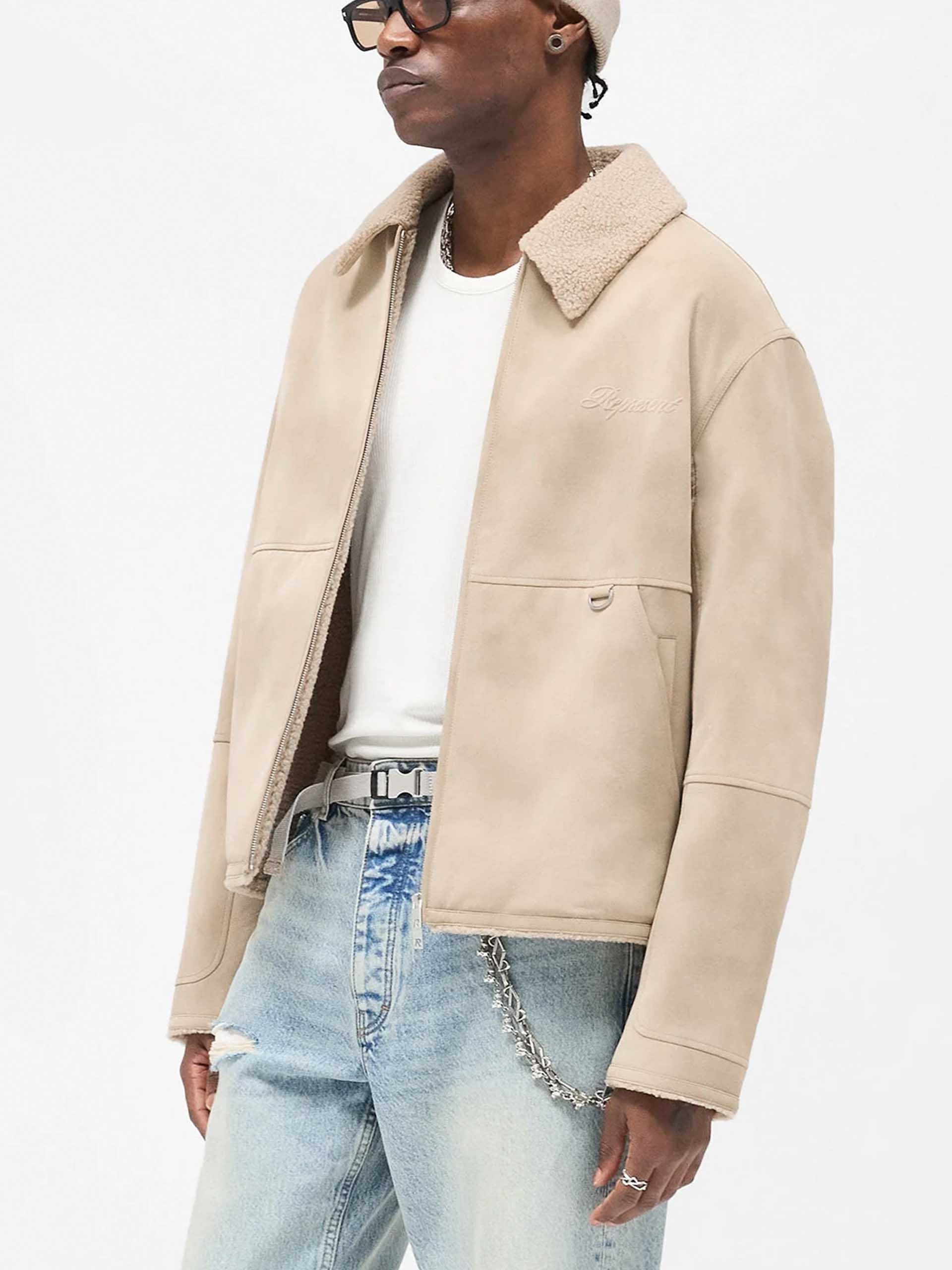 REPRESENT - Faux-Shearling Jacke für Herren in Hellbeige - Light beige