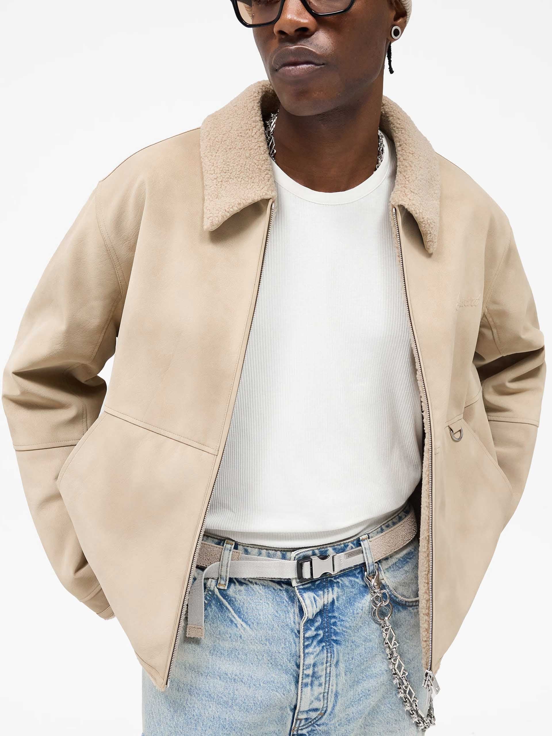 REPRESENT - Faux-Shearling Jacke für Herren in Hellbeige - Light beige