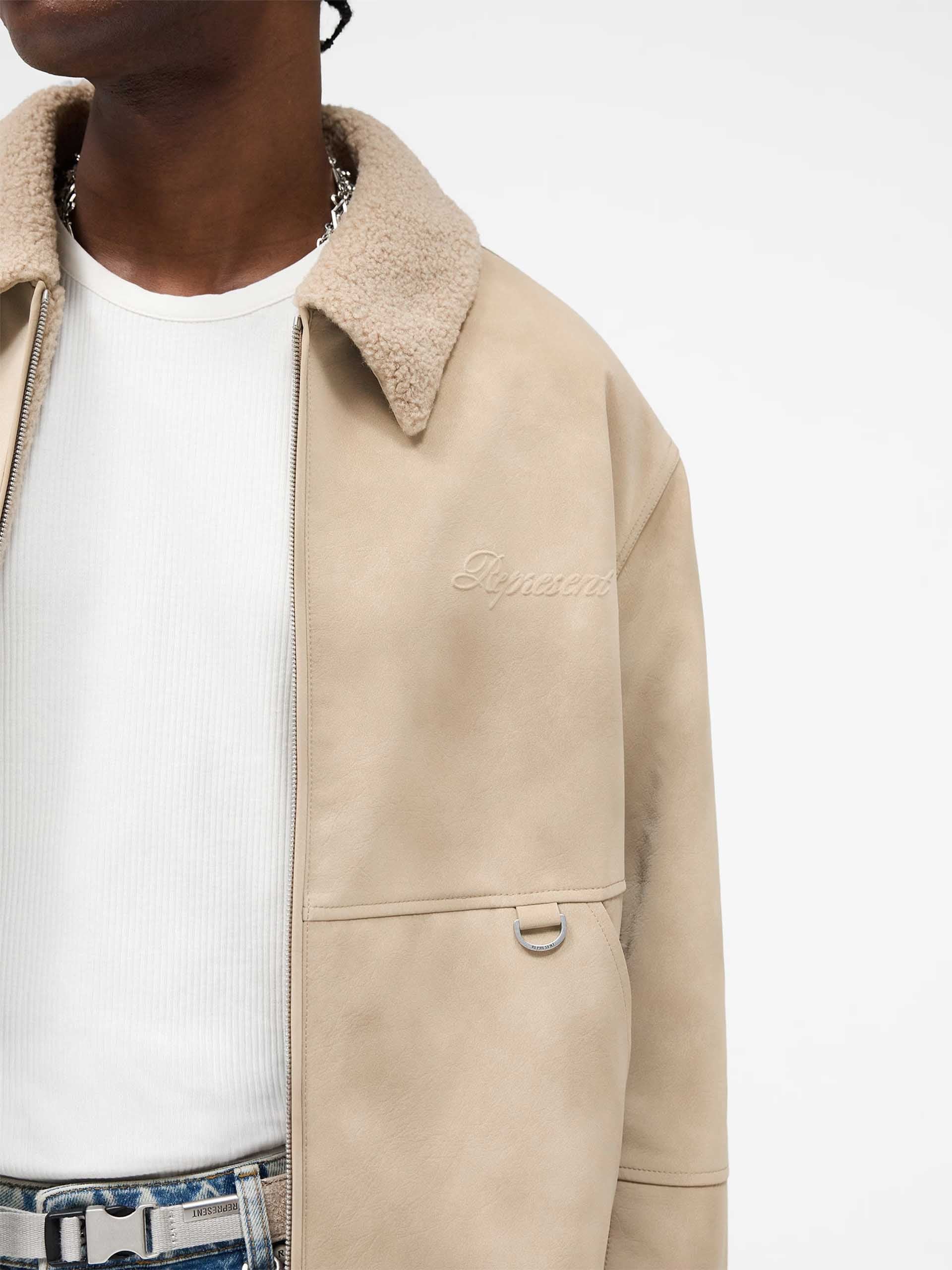 REPRESENT - Faux-Shearling Jacke für Herren in Hellbeige - Light beige