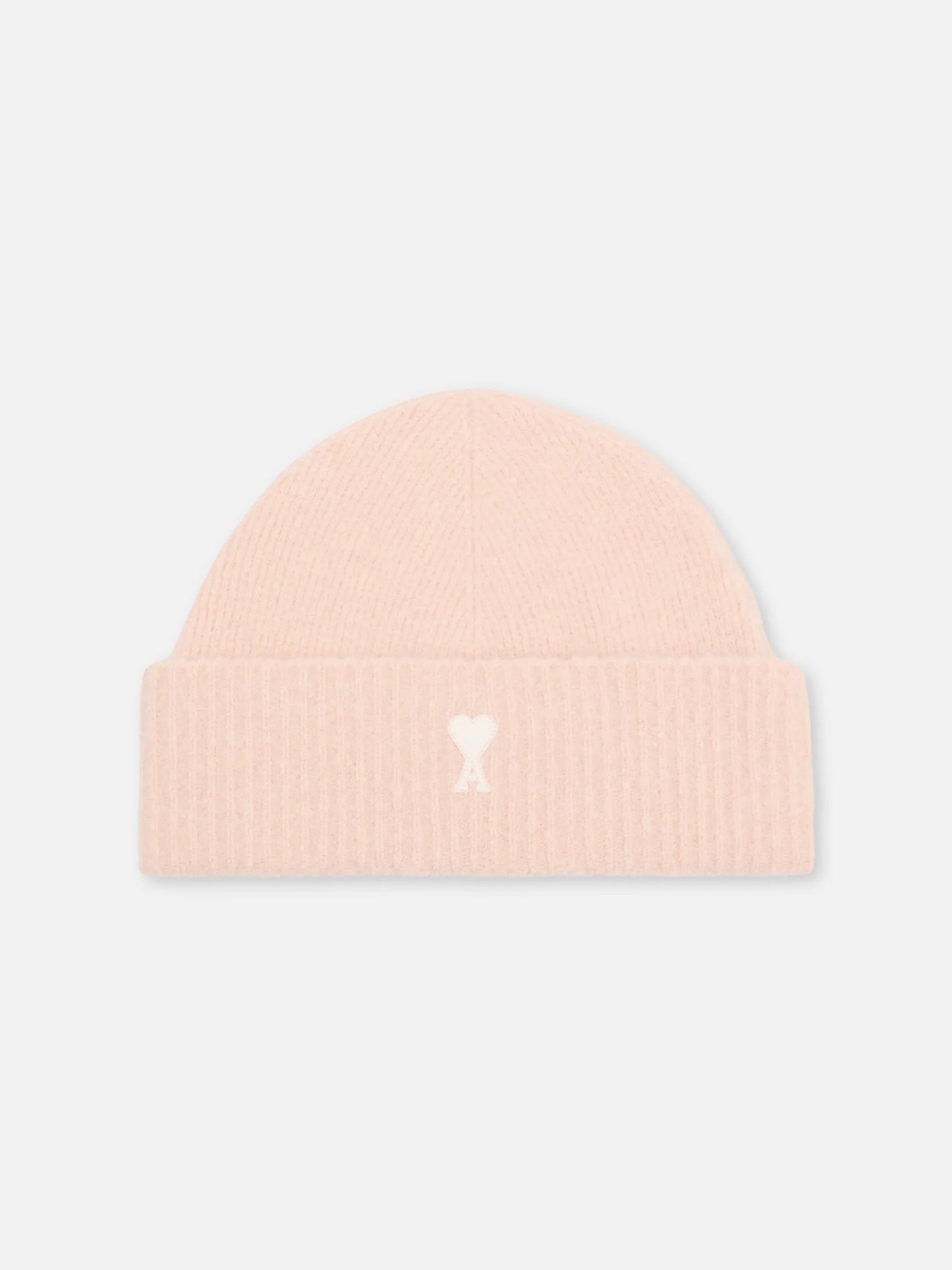 AMI PARIS - Ami De Coeur Mütze aus Alpakastrick in Rosa / Off-White - Pink / Off-White