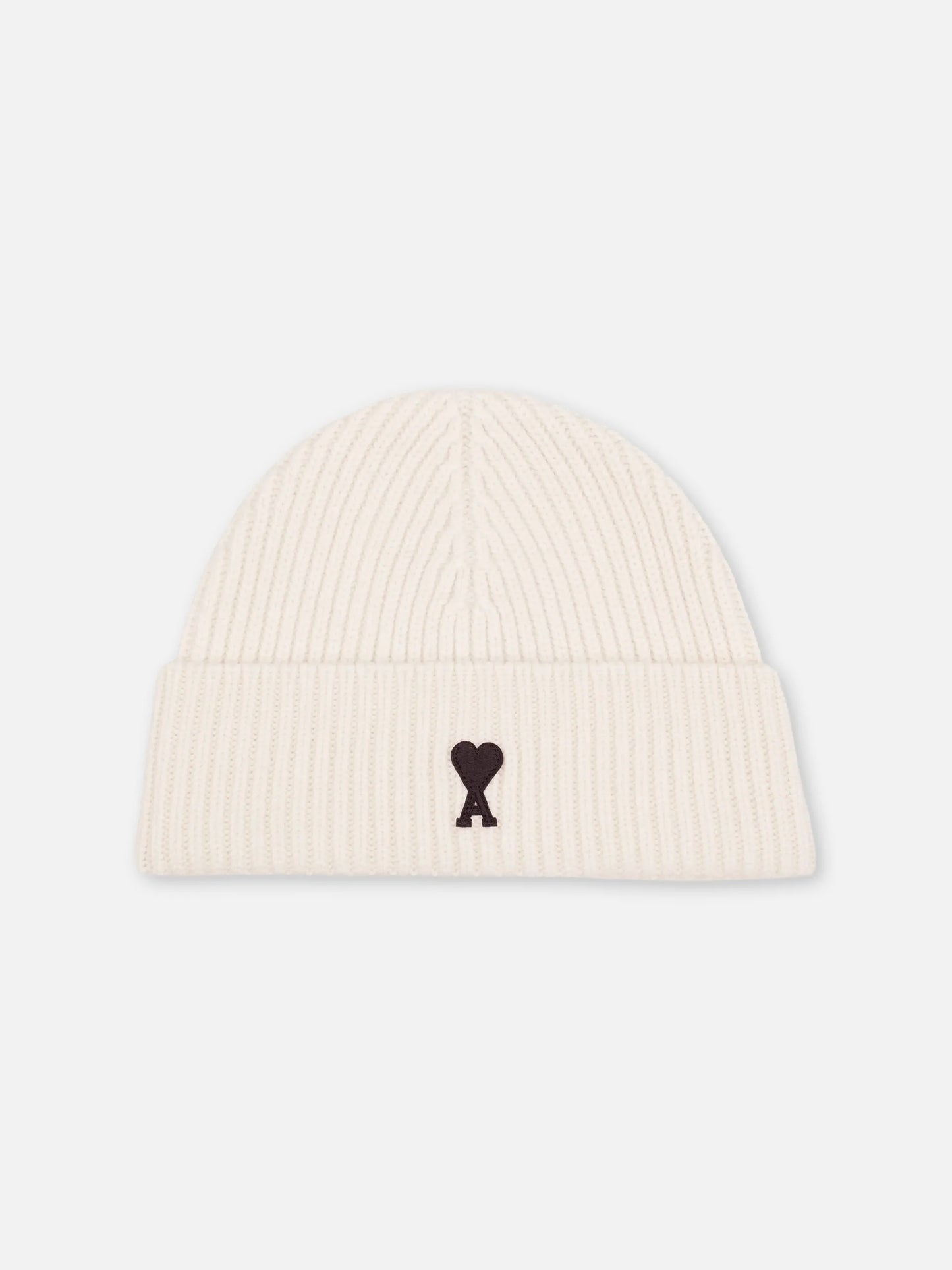 AMI PARIS - Ami De Coeur Mütze aus Merinowolle in Off-White / Schwarz - Off-White / Black
