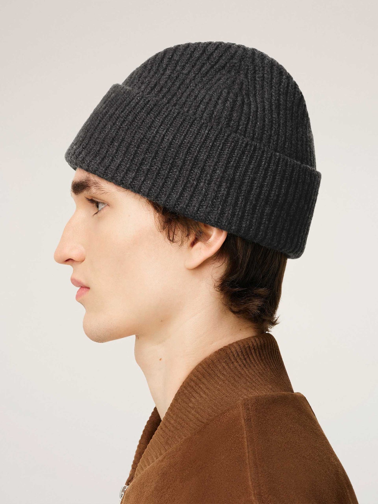AMI PARIS - Ami De Coeur Mütze aus Merinowolle in Grau / Schwarz - Grey / Black