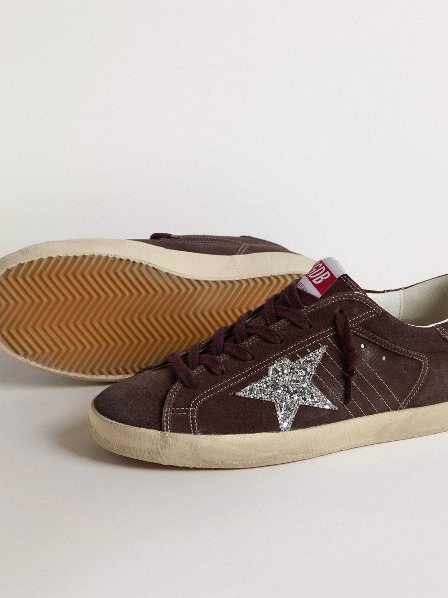GOLDEN GOOSE - Super-Star Glitter Sneakers für Damen