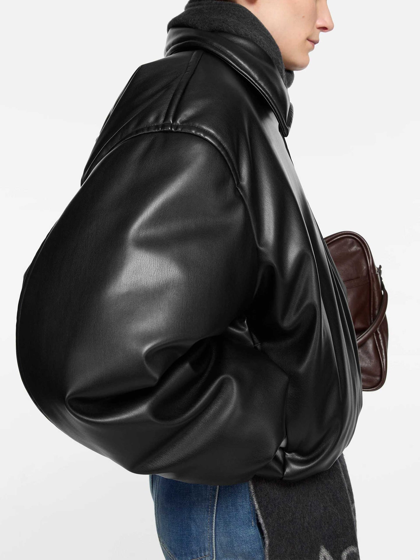 Bomberjacke aus Kunstleder für Damen