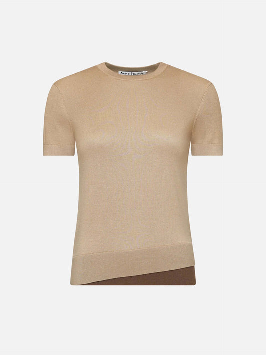 Mehrlagiger Kurzarm-Pullover für Damen