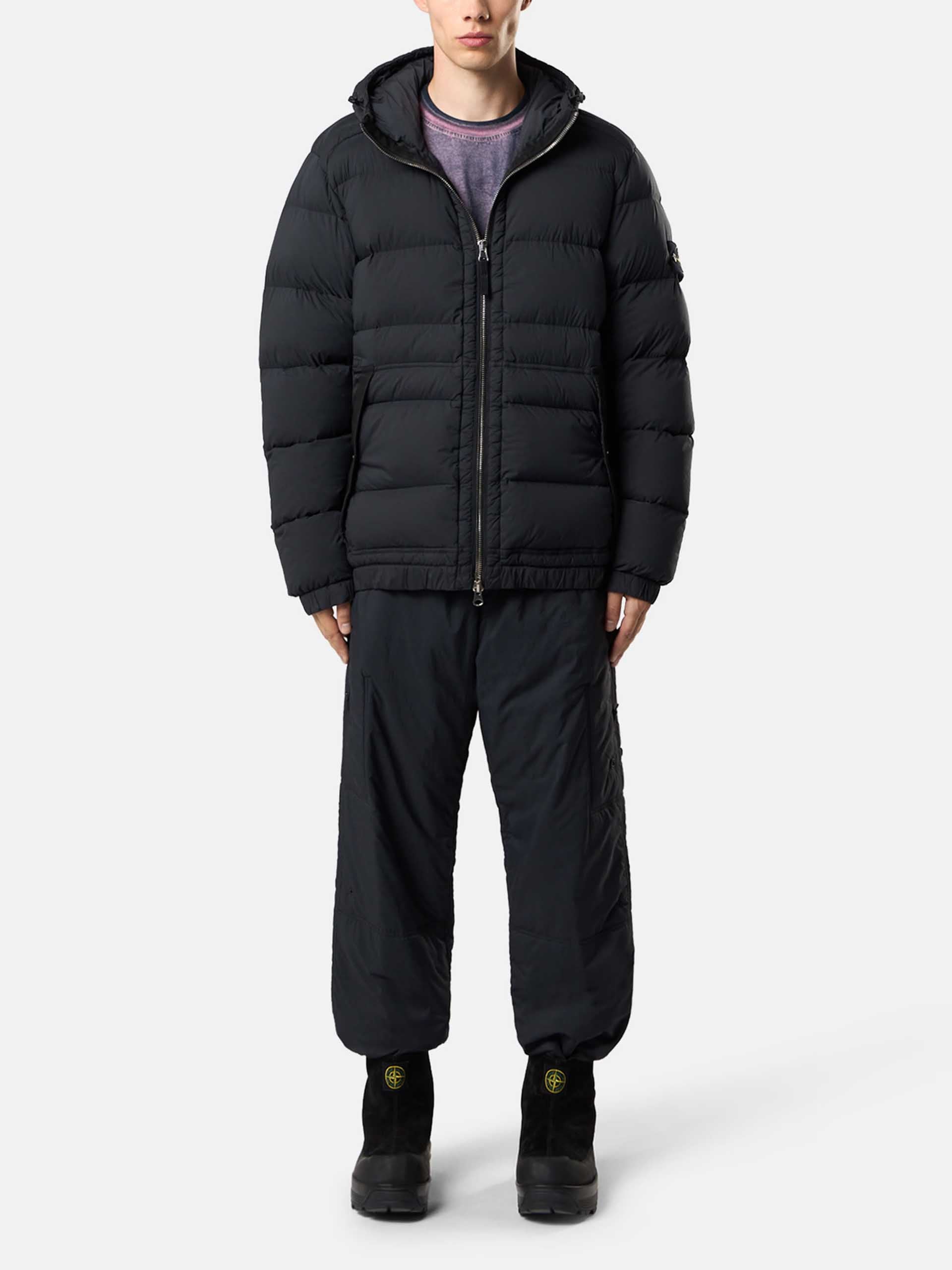 STONE ISLAND - Daunenjacke mit Kapuze für Herren in Schwarz - Black