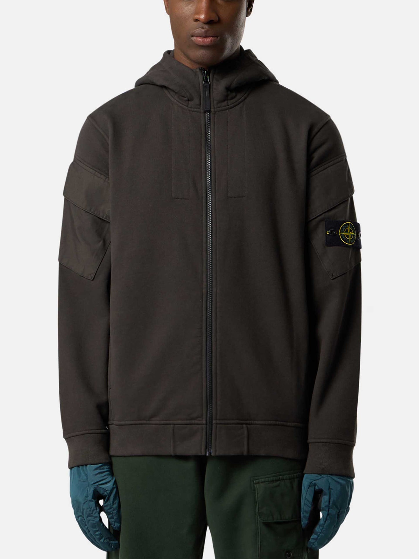 STONE ISLAND - Zip-Hoodie mit Logo-Patch für Herren