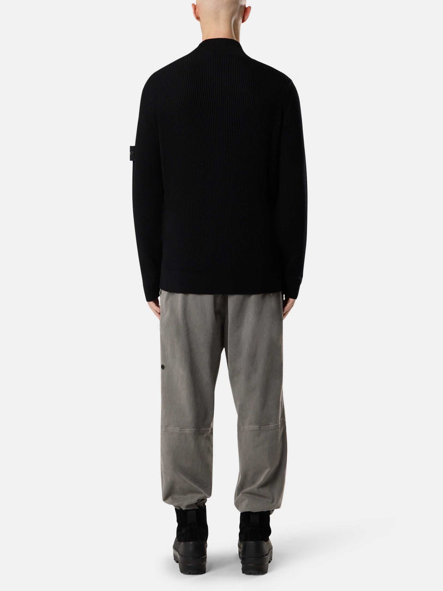 STONE ISLAND - Strickjacke aus gerippter Wolle für Herren