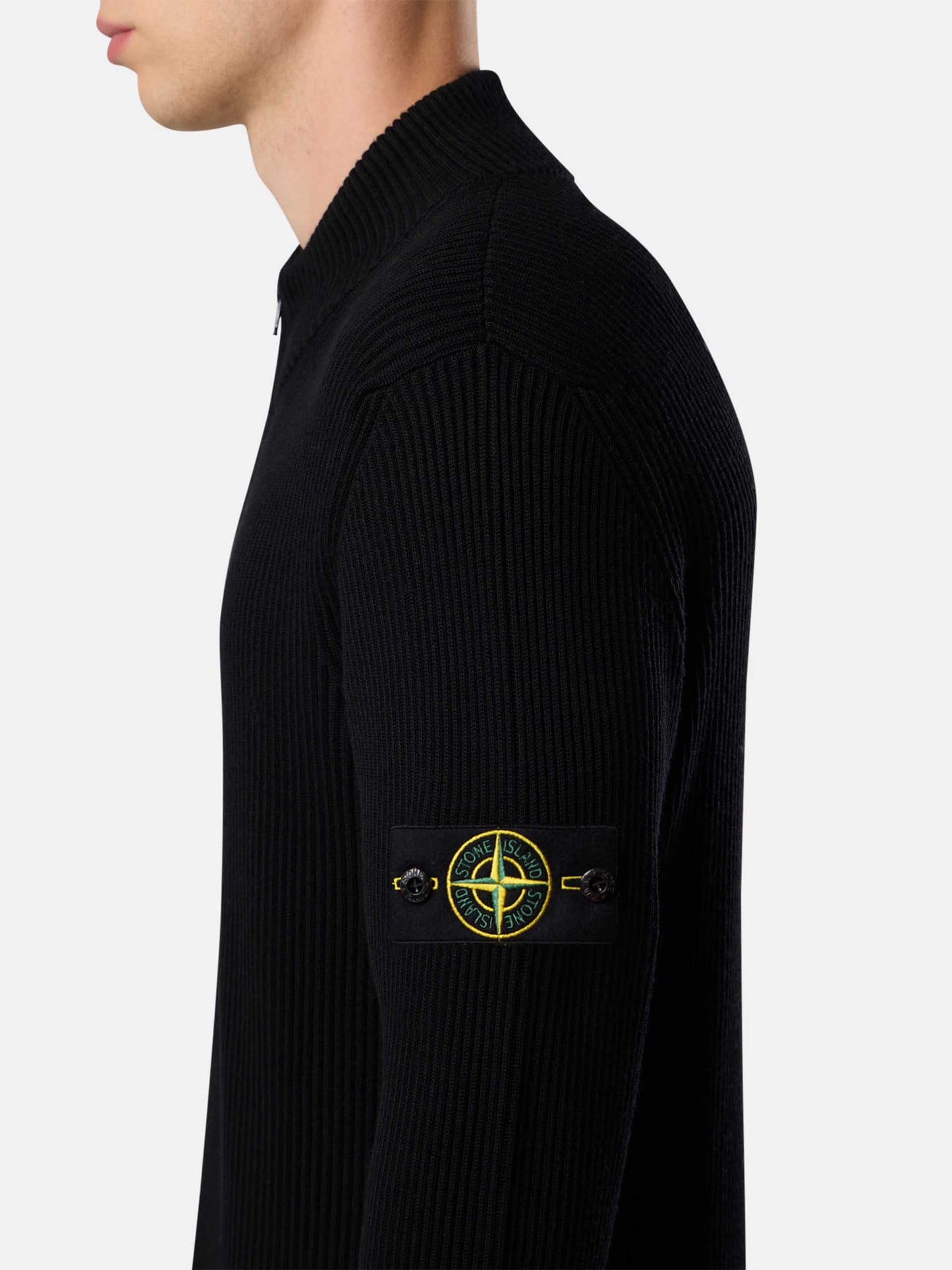 STONE ISLAND - Strickjacke aus gerippter Wolle für Herren
