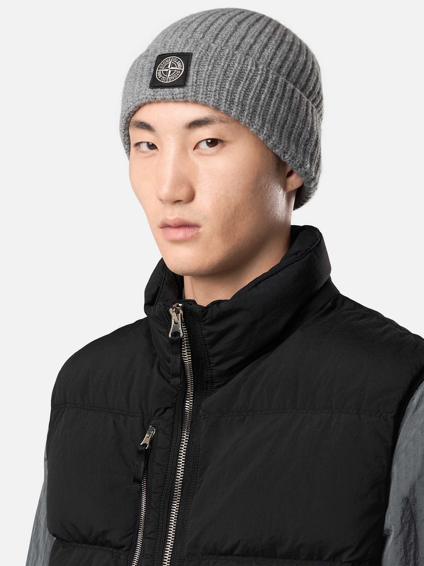 STONE ISLAND - Mütze mit Logo-Patch für Herren in Hellgrau - Light grey