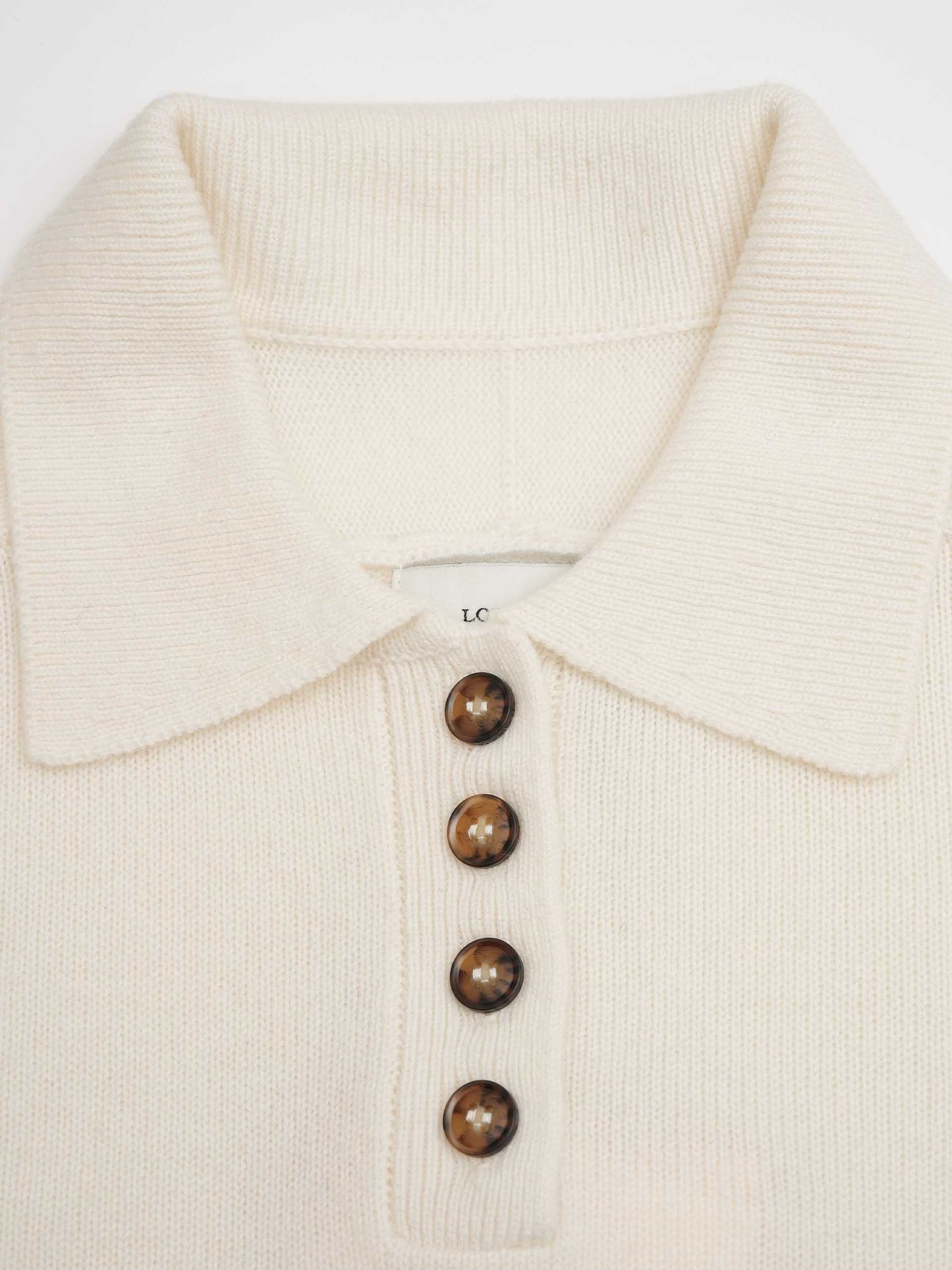 LOULOU DE SAISON - Homere Polo-Pullover für Damen in Cremeweiß - Cream white