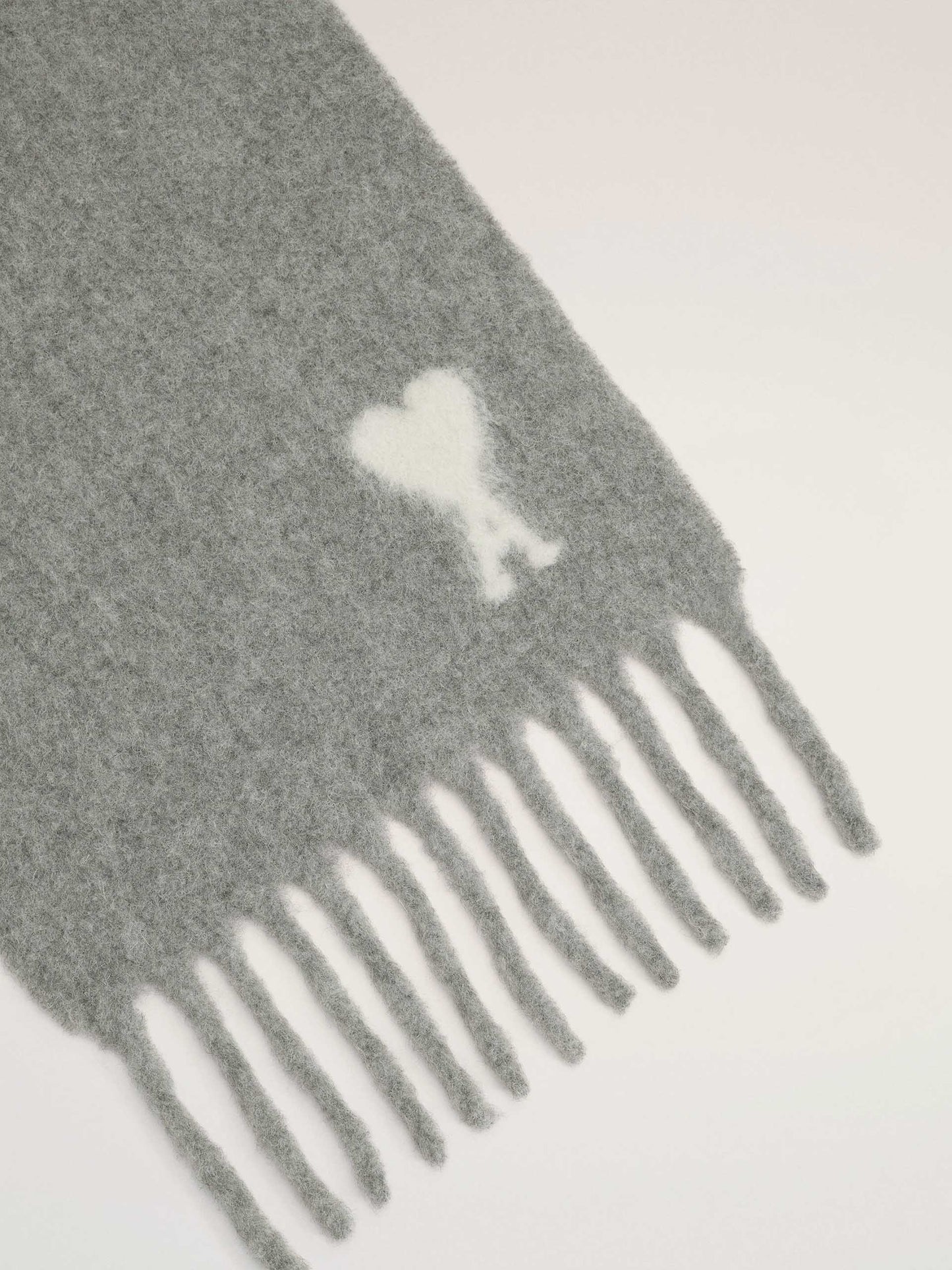AMI PARIS - Schal Ami De Coeur mit Logo-Stickerei in Grau / Weiß - Grey / White