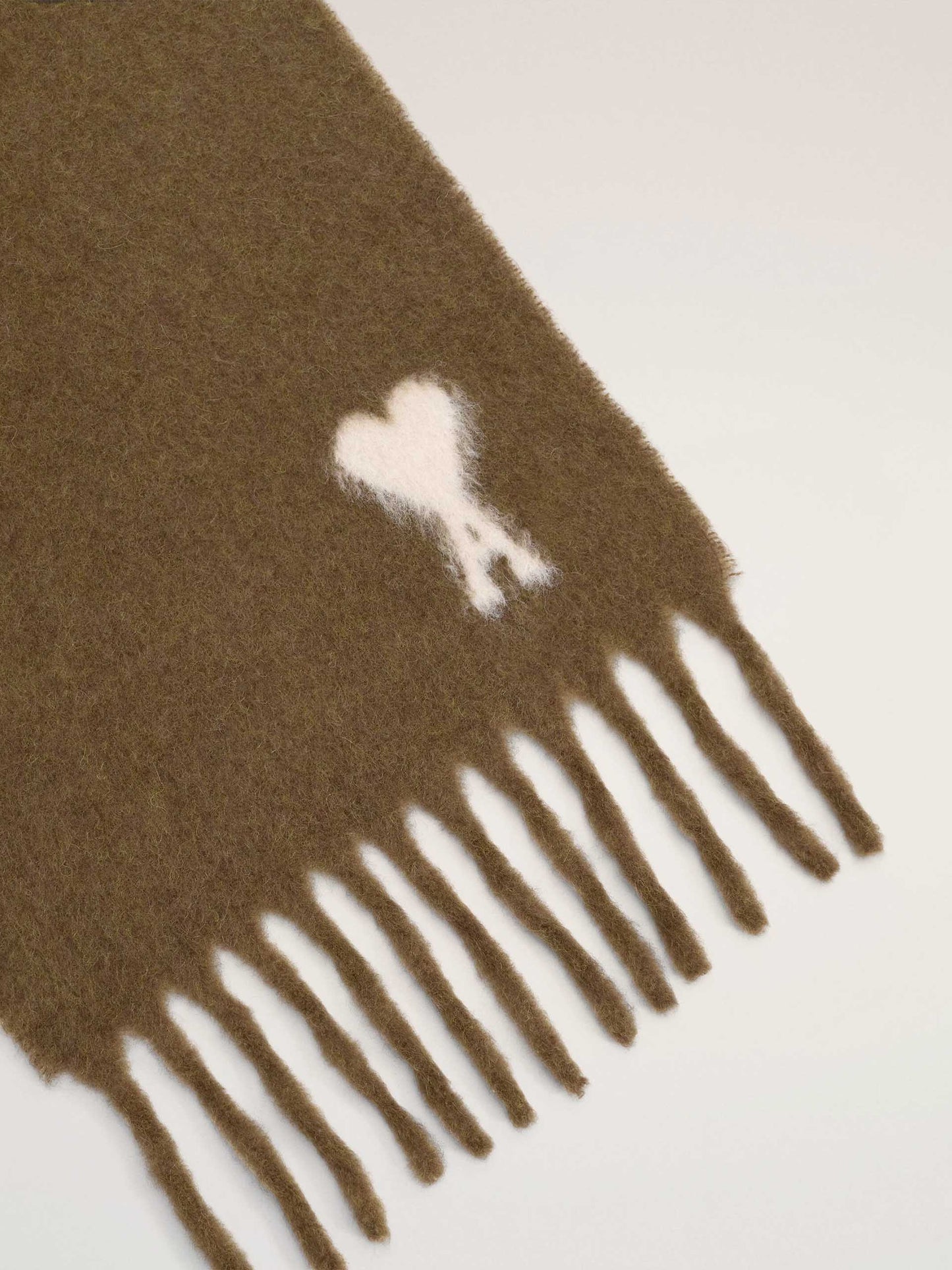 AMI PARIS - Schal Ami De Coeur mit Logo-Stickerei in Braun / Weiß - Brown / White