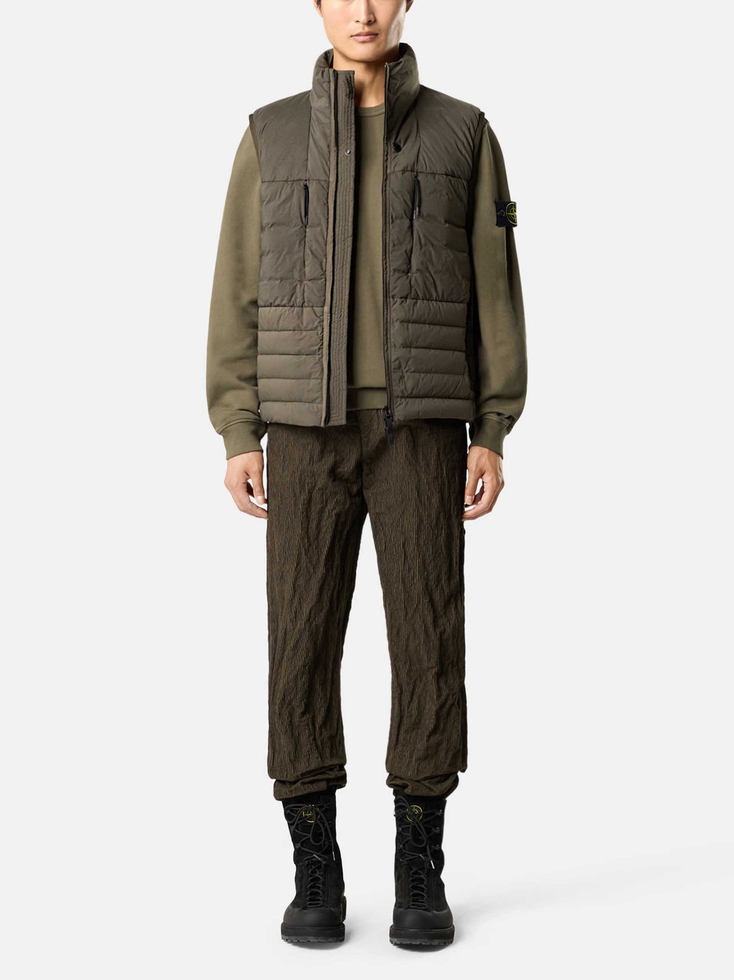 STONE ISLAND - Sweatshirt mit Logo-Patch für Herren in Militärgrün - Military green