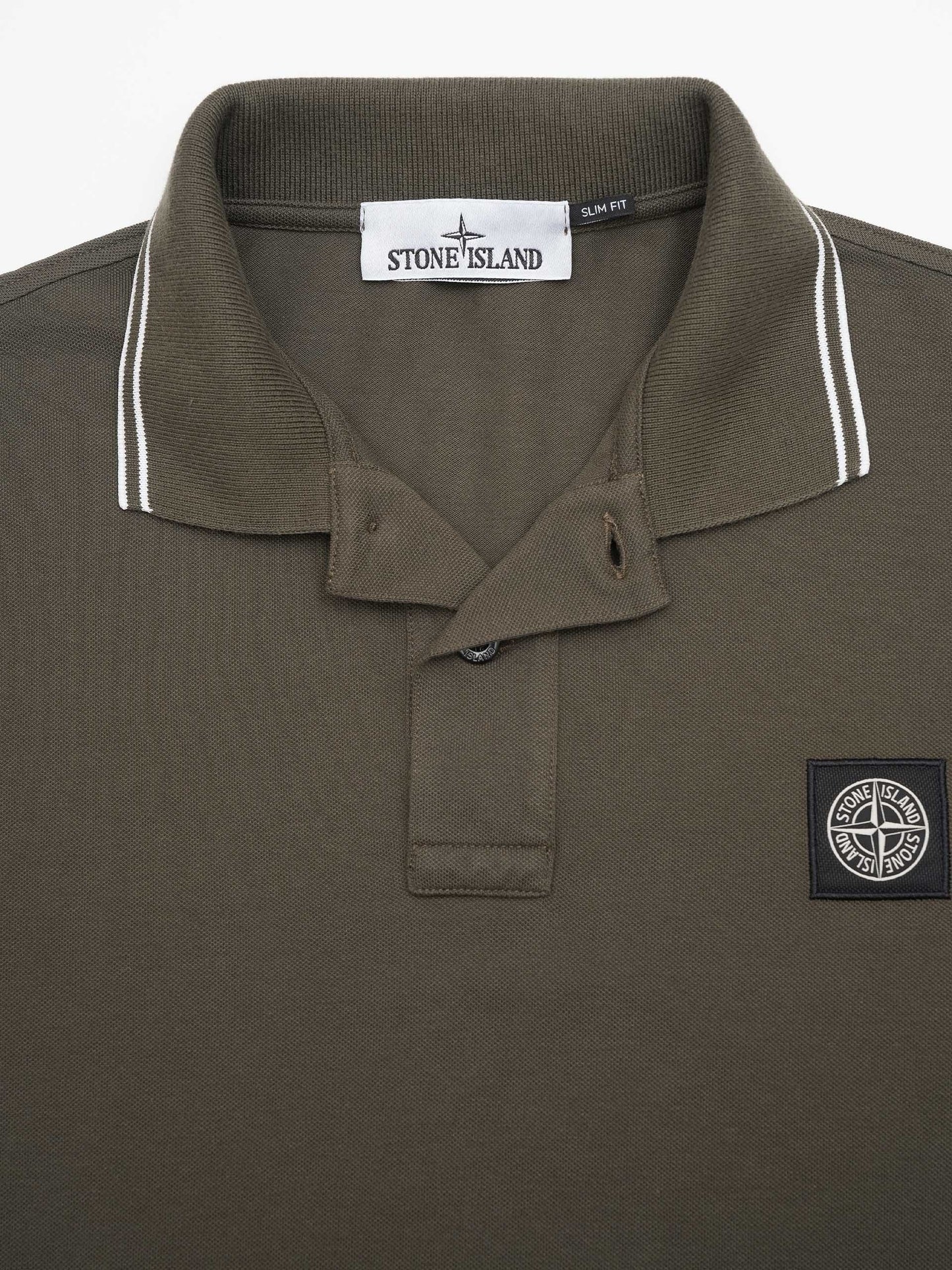STONE ISLAND - Poloshirt mit Logo-Patch für Herren in Militärgrün - Military green