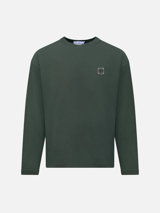STONE ISLAND - Longsleeve aus Baumwolle für Herren in Wacholdergrün - Juniper green