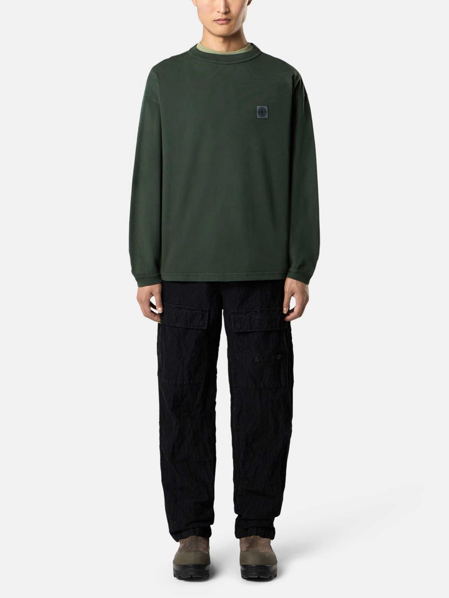 STONE ISLAND - Longsleeve aus Baumwolle für Herren in Wacholdergrün - Juniper green