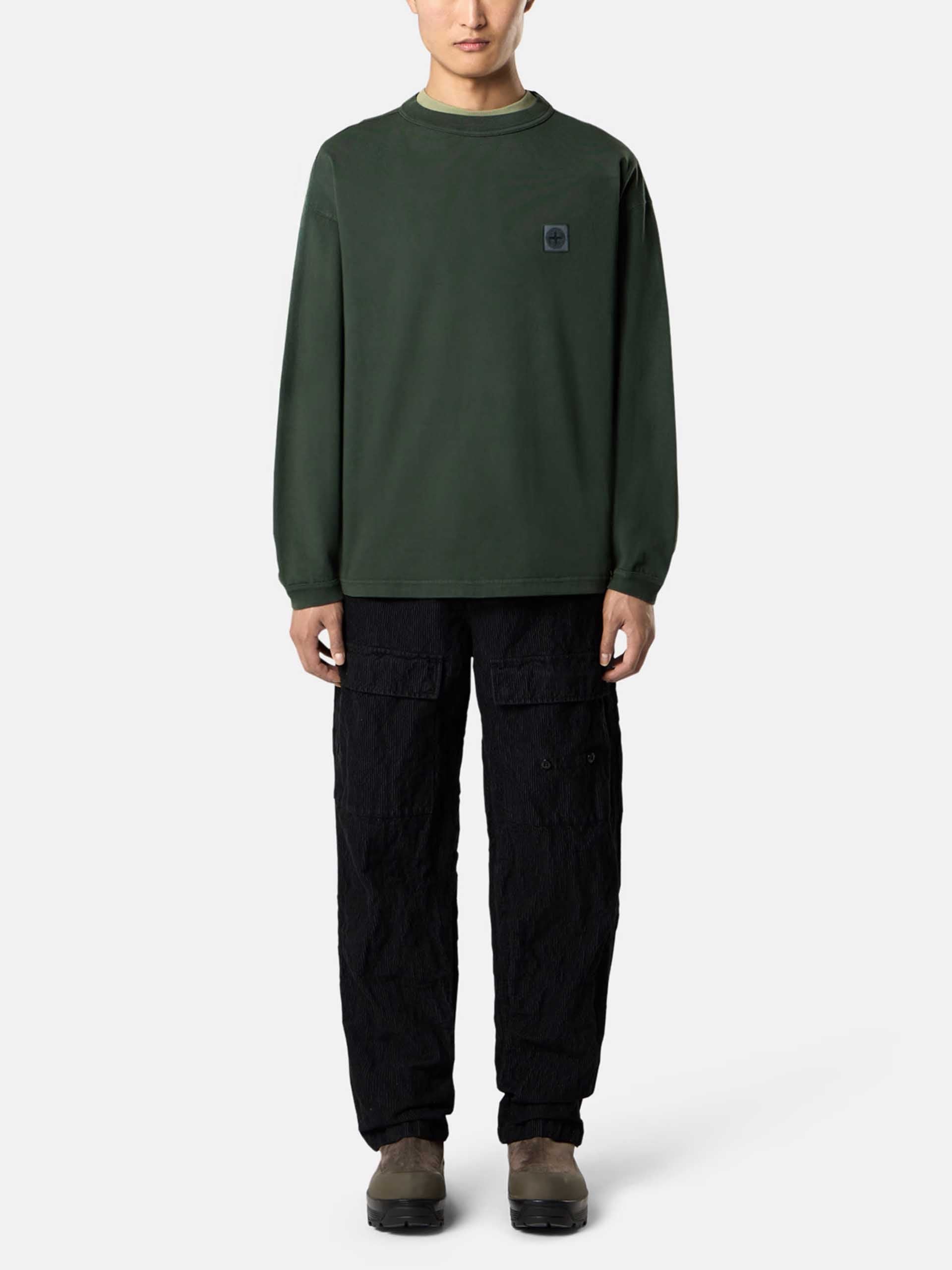 STONE ISLAND - Longsleeve aus Baumwolle für Herren in Wacholdergrün - Juniper green