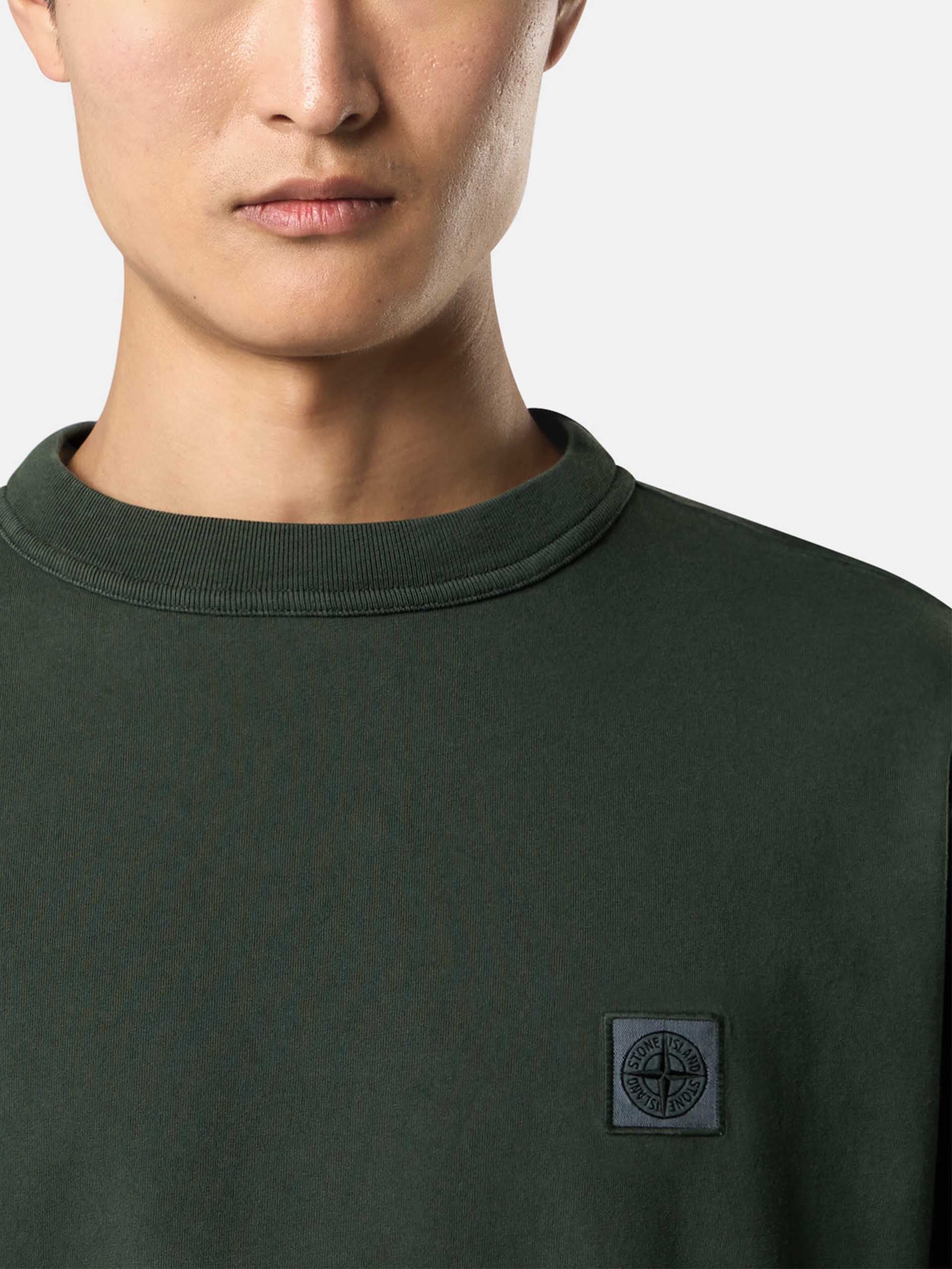 STONE ISLAND - Longsleeve aus Baumwolle für Herren in Wacholdergrün - Juniper green