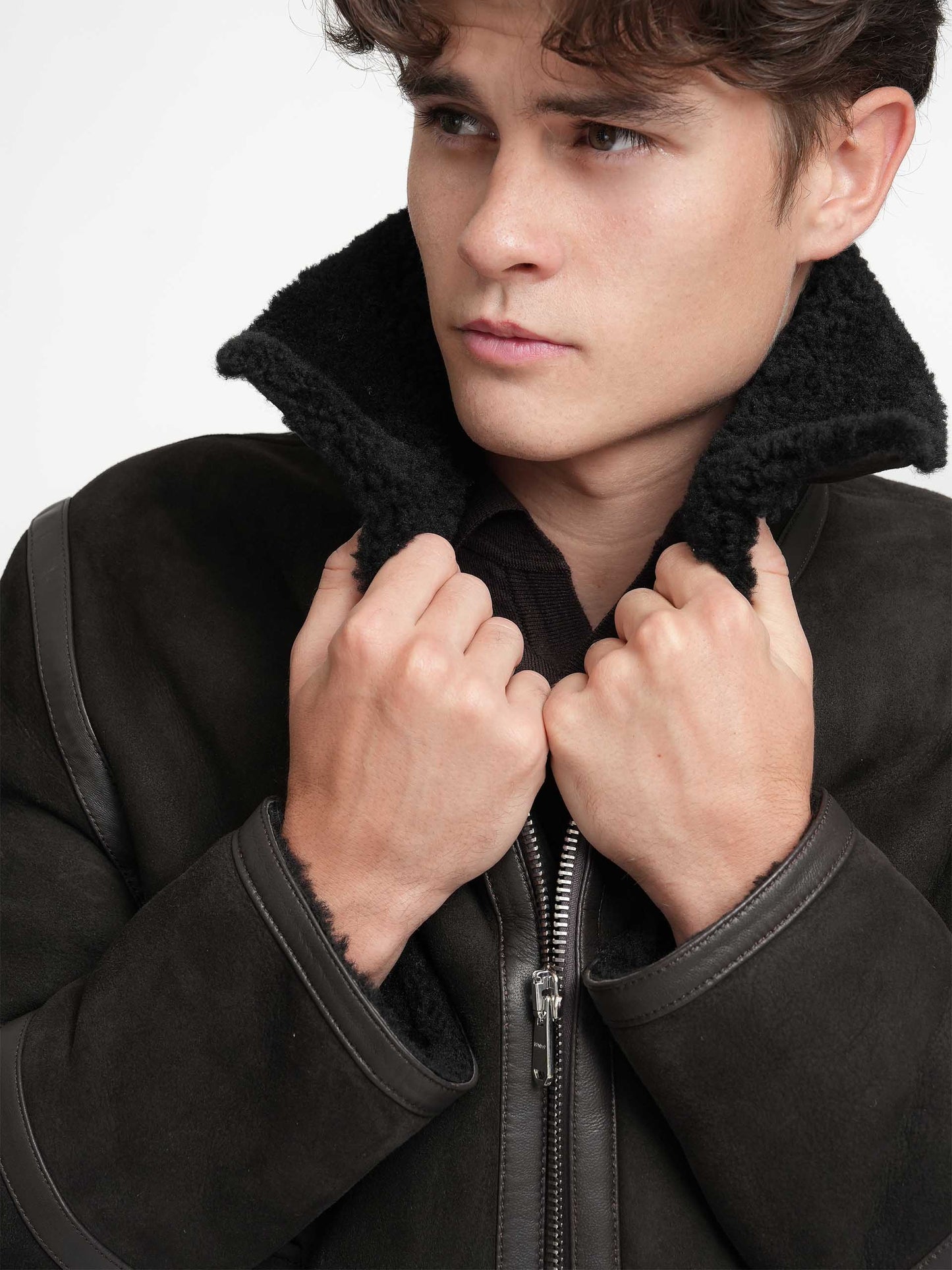 DONDUP - Shearling-Jacke aus Veloursleder für Herren