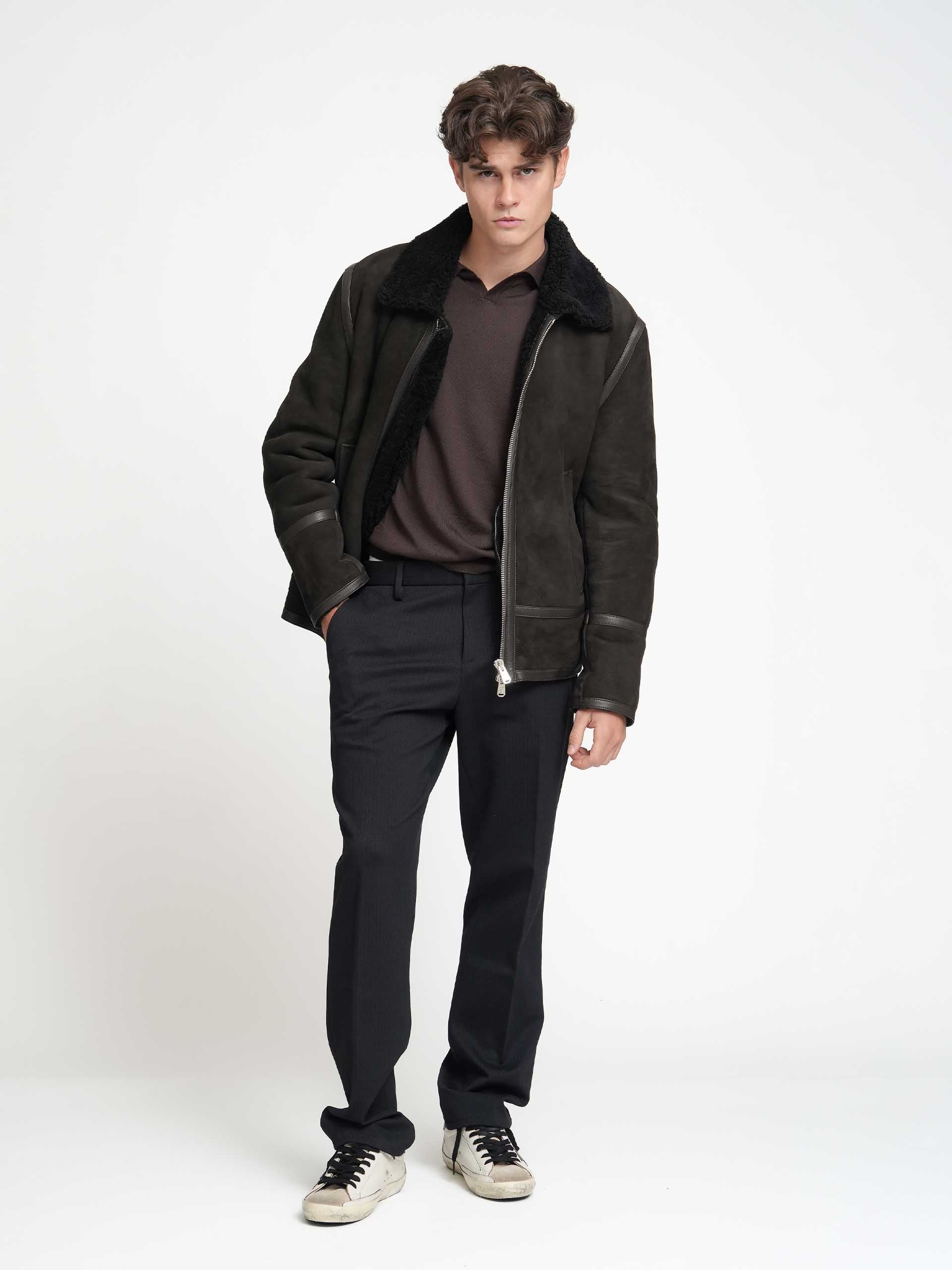 DONDUP - Shearling-Jacke aus Veloursleder für Herren