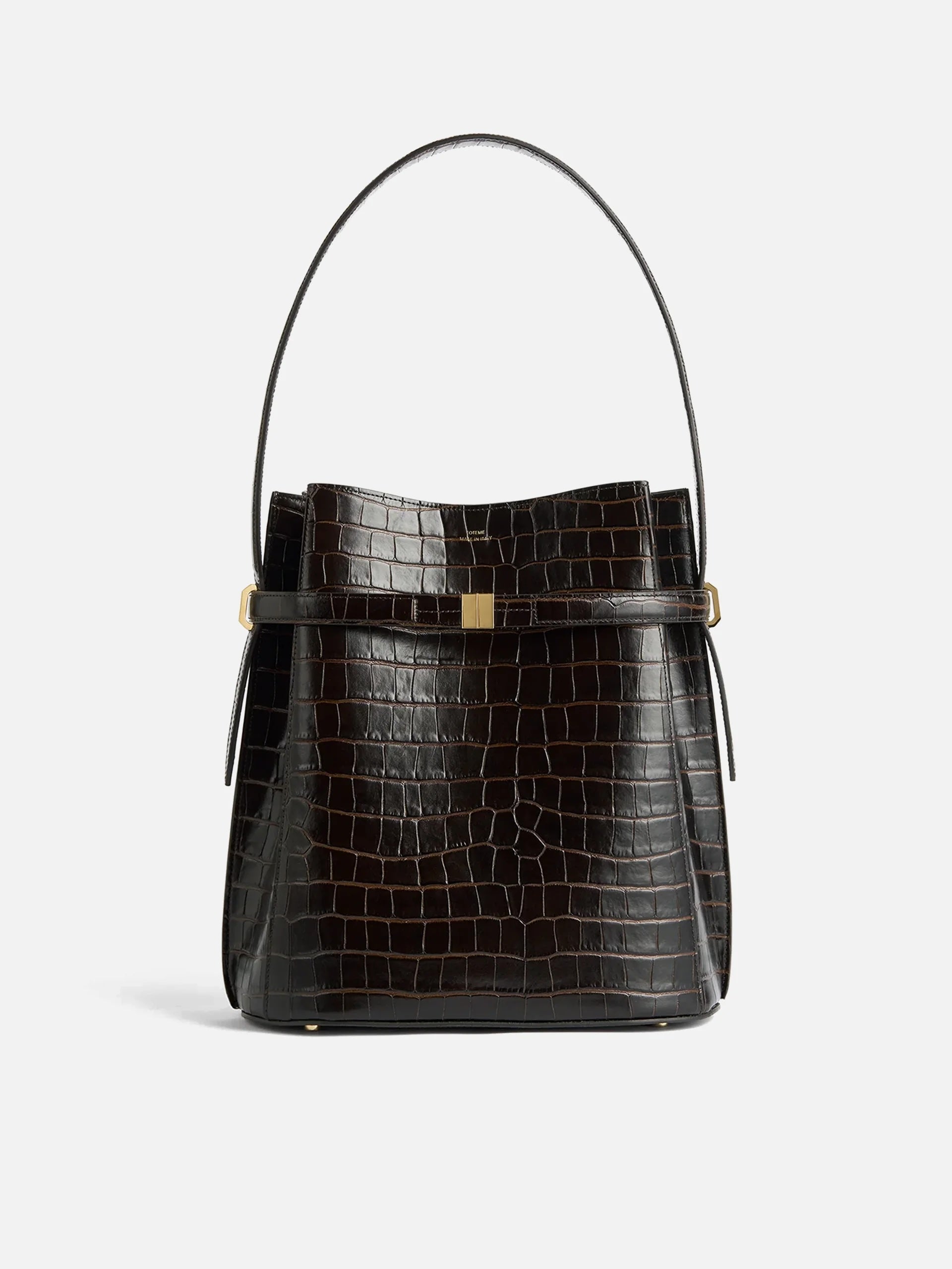 TOTEME - Croco-embossed leather bucket bag – NEW TAKE FIVE