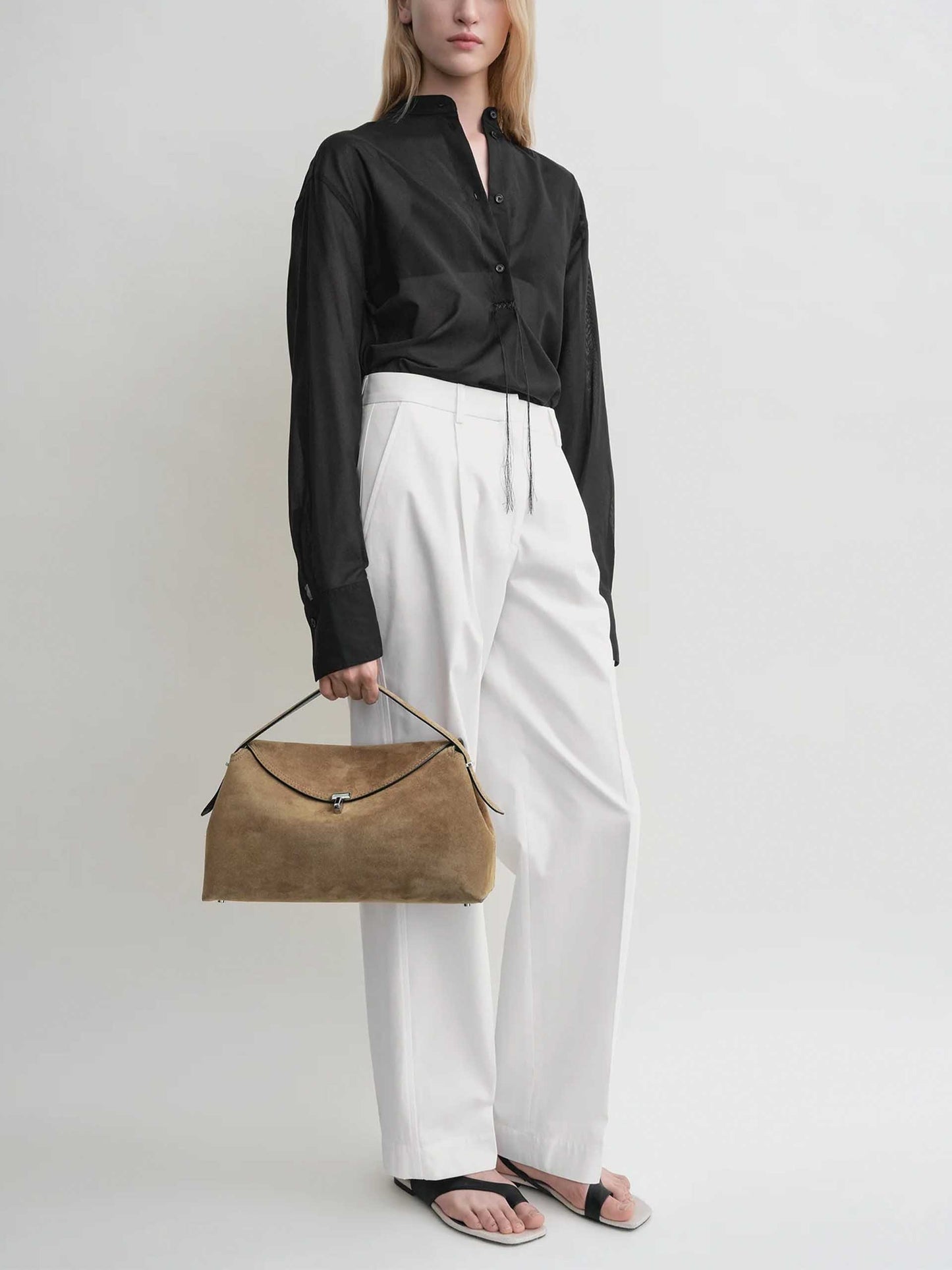 TOTEME - Tote Bag T-Lock aus Veloursleder