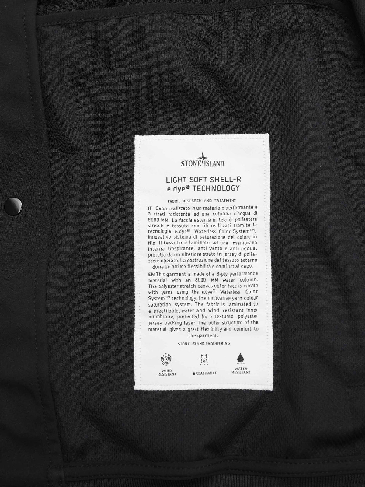 Stone island Kapuzenjacke Soft Shell-R für Herren Schwarz