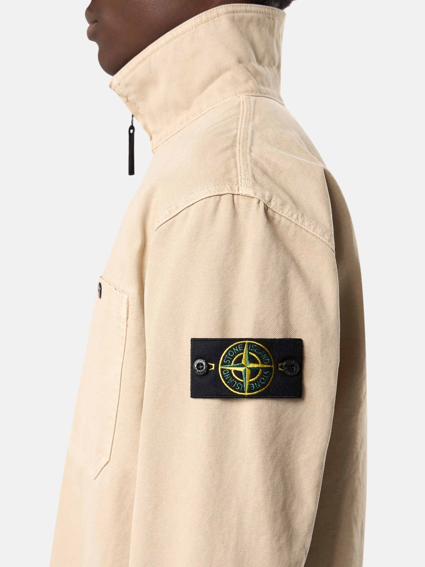STONE ISLAND - Overshirt aus Panamagewebe für Herren in Sand Beige