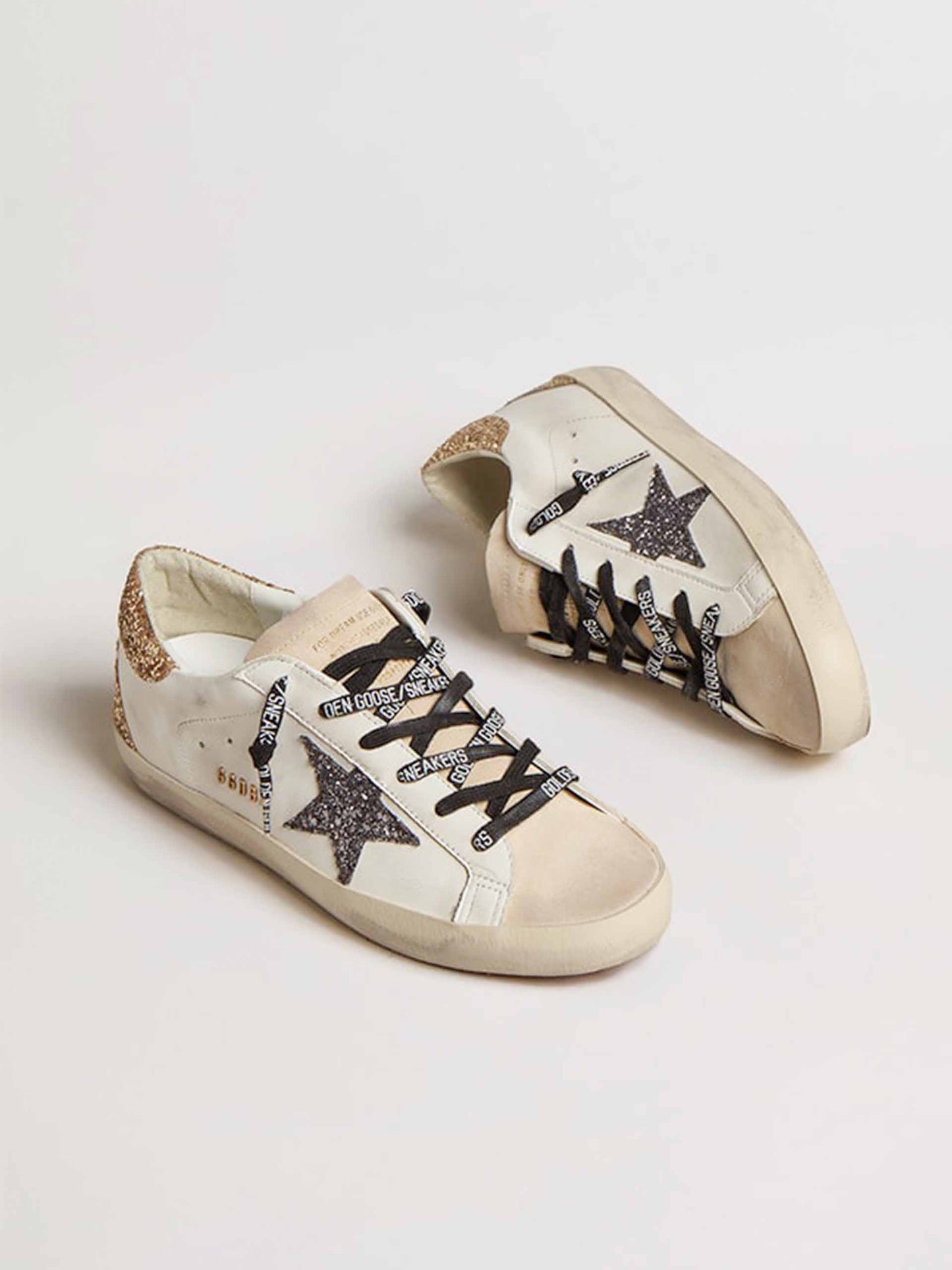 GOLDEN GOOSE - Sneakers Super-Star aus Leder mit Glitter für Damen