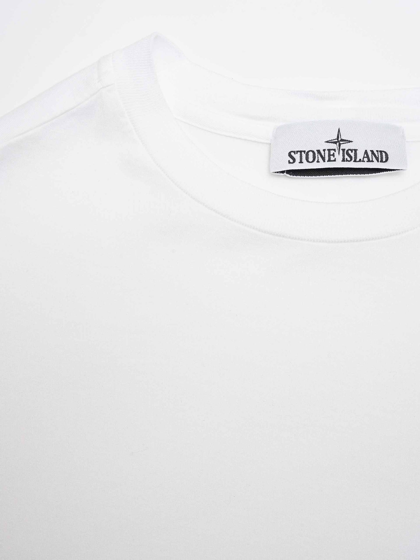 STONE ISLAND - Basic-T-Shirt mit Logo-Patch für Herren Weiß - White