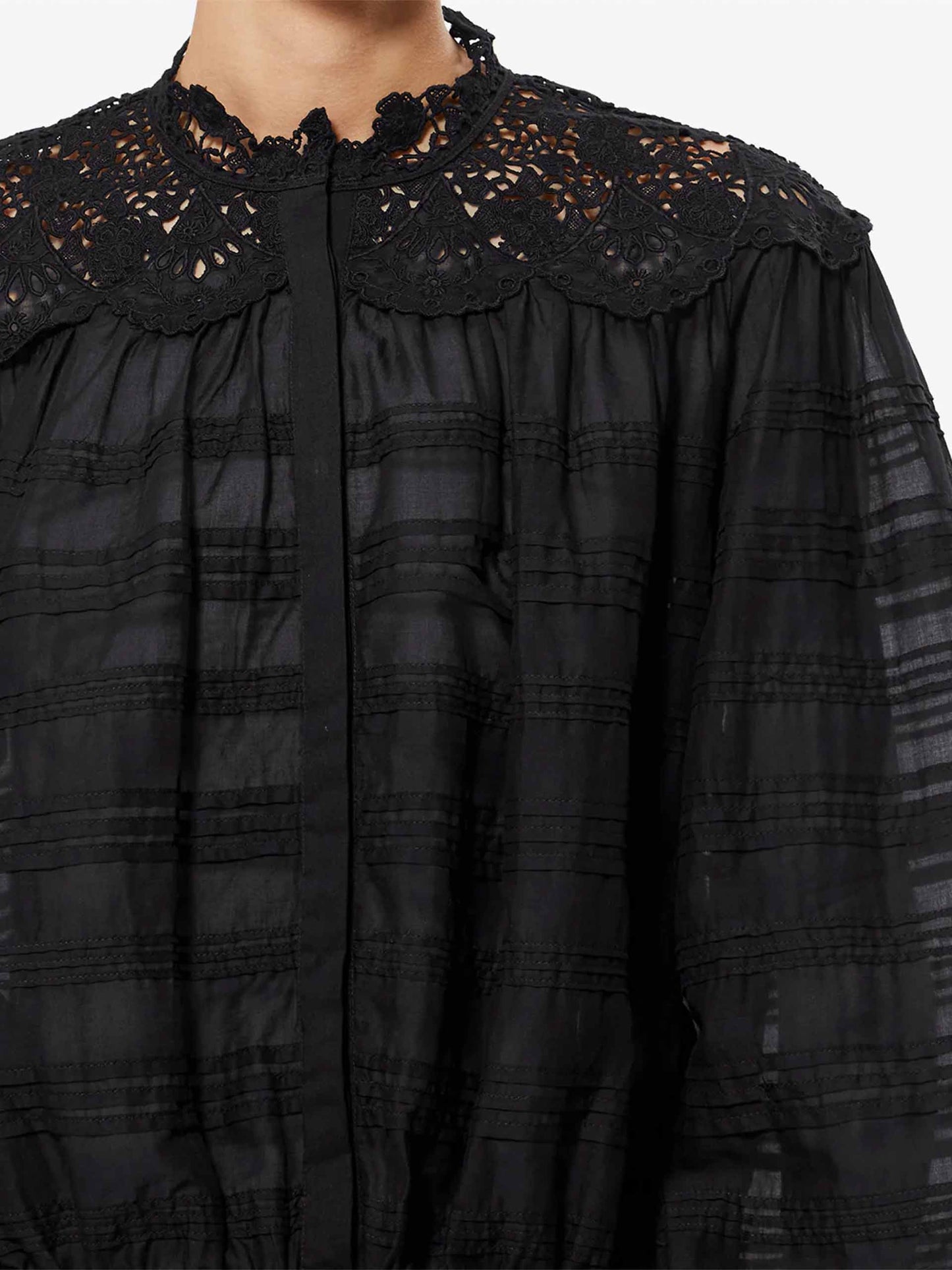 MARANT ETOILE - Top Polly mit Spitzenbesatz für Damen in Schwarz - Black