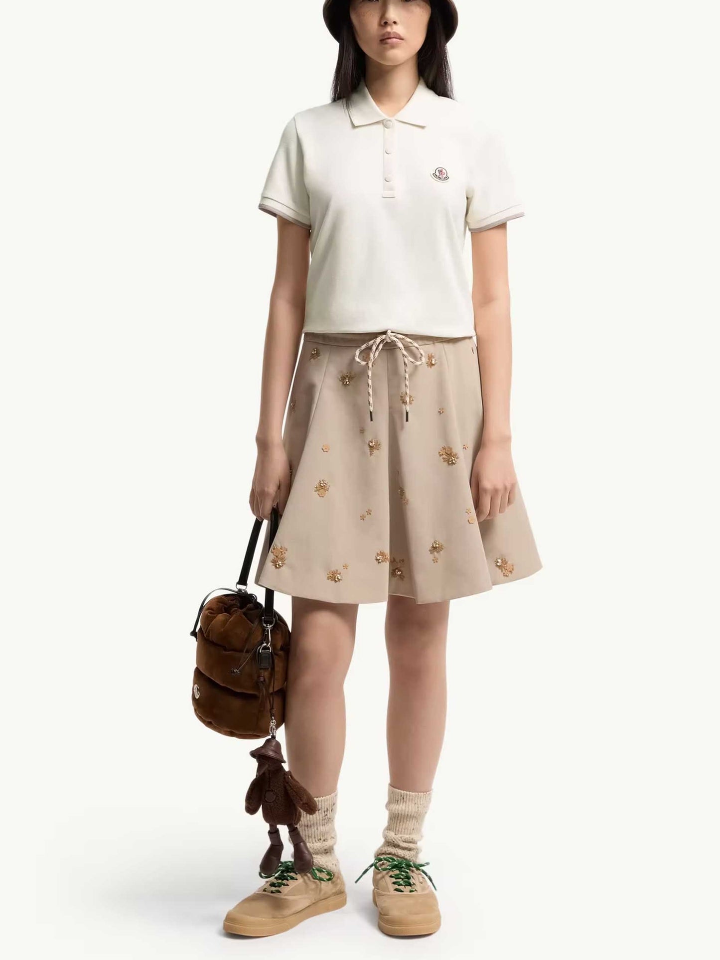 MONCLER - Piqué-Poloshirt mit Logo für Damen in Weiß - White