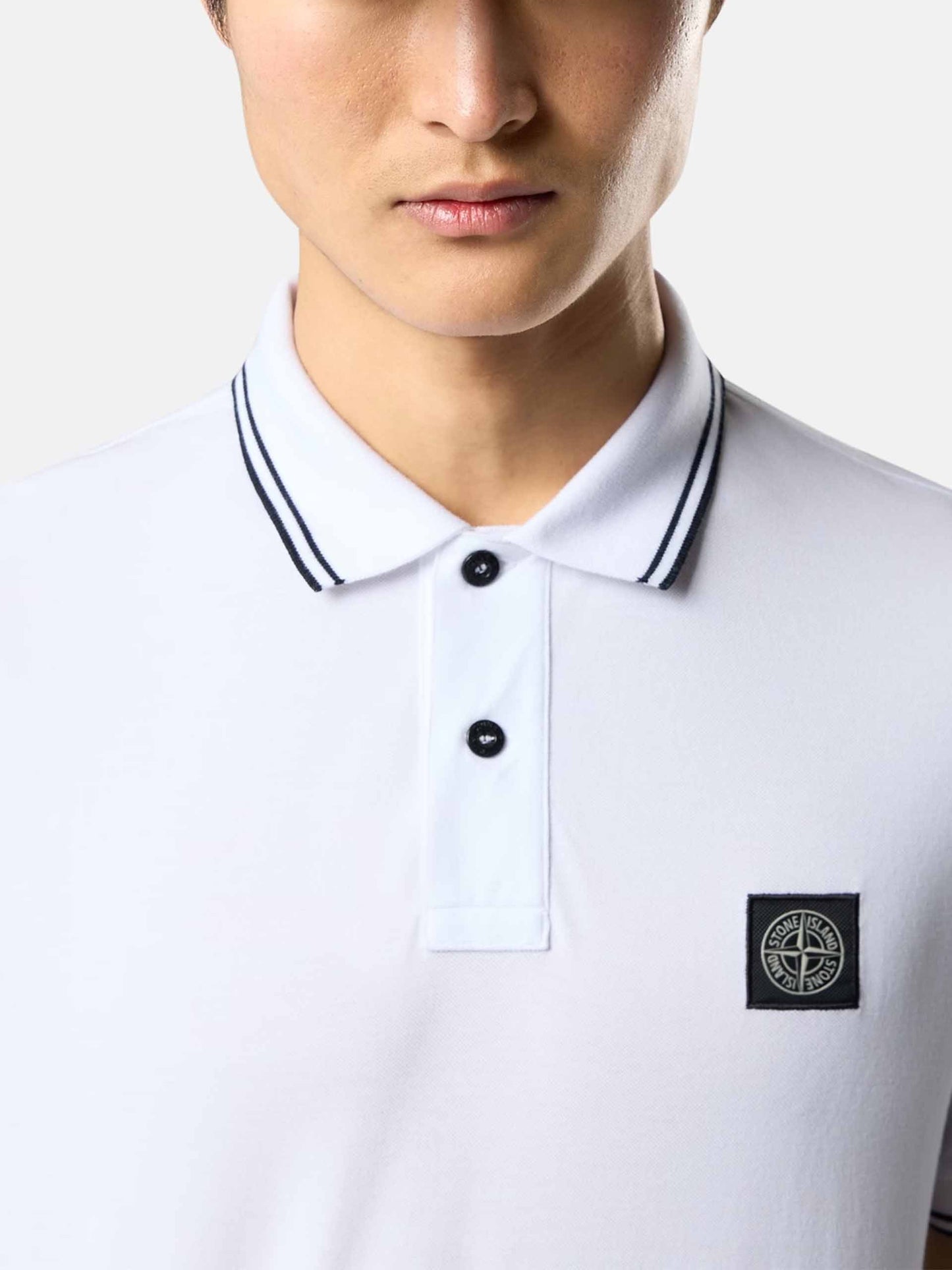 STONE ISLAND - Poloshirt mit Kompass-Patch für Herren in Weiß - White