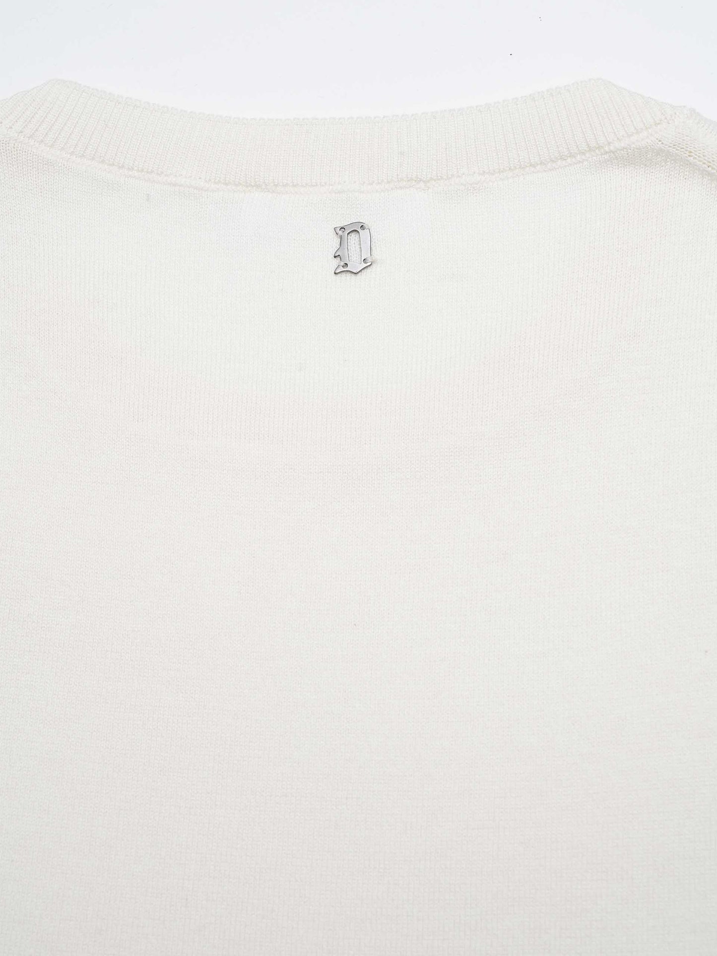 DONDUP - Strick-T-Shirt aus Seiden-Mix für Herren Off-White