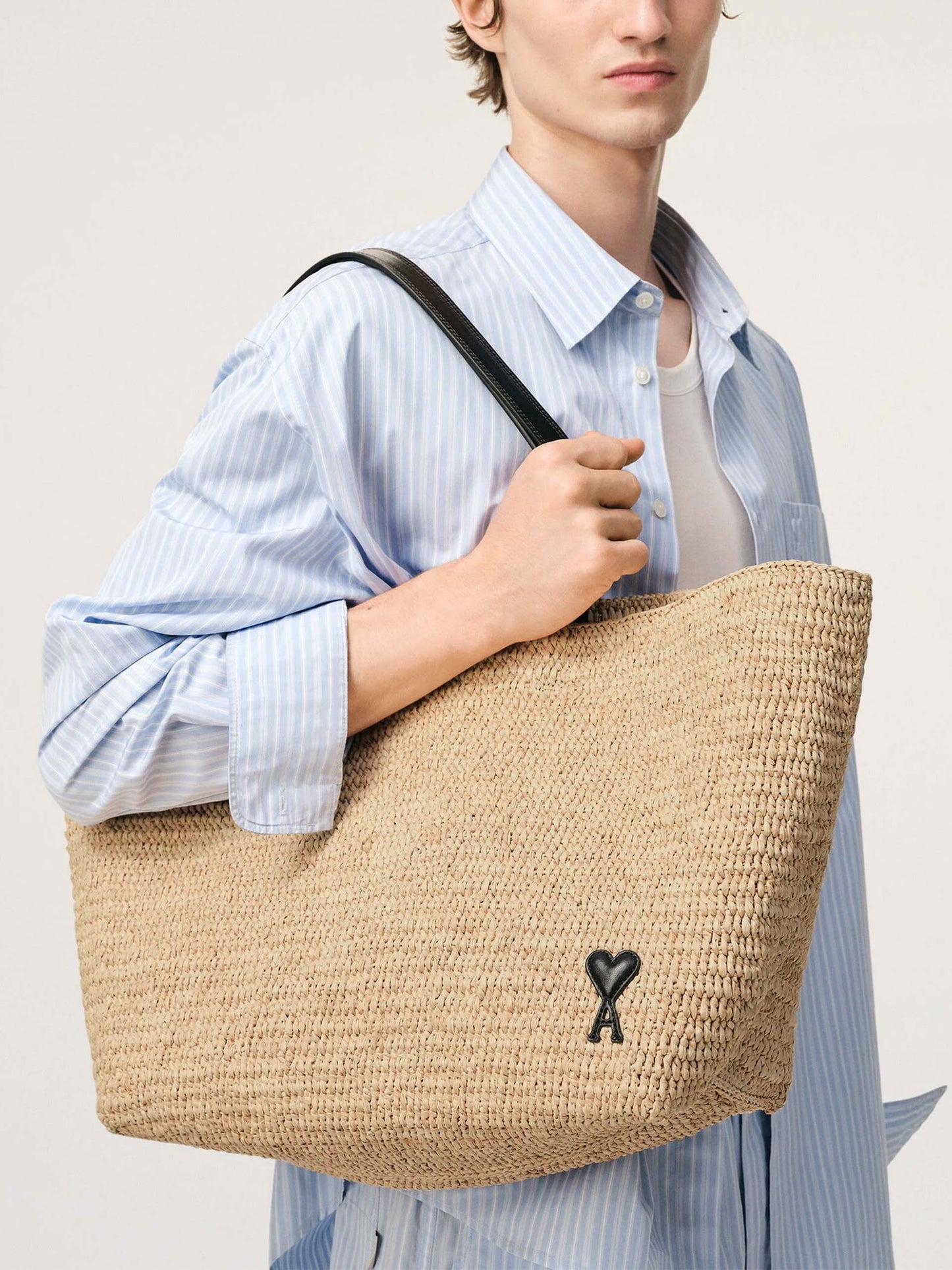 Tote Bag Ami De Coeur aus Raffia